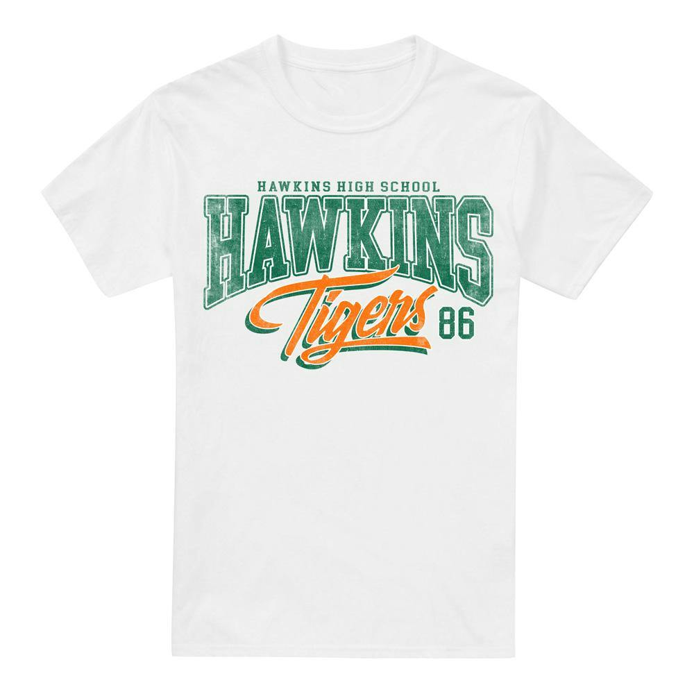 Stranger Things Men's White Hawkins Tigers 86 T-Shirt - 3XL