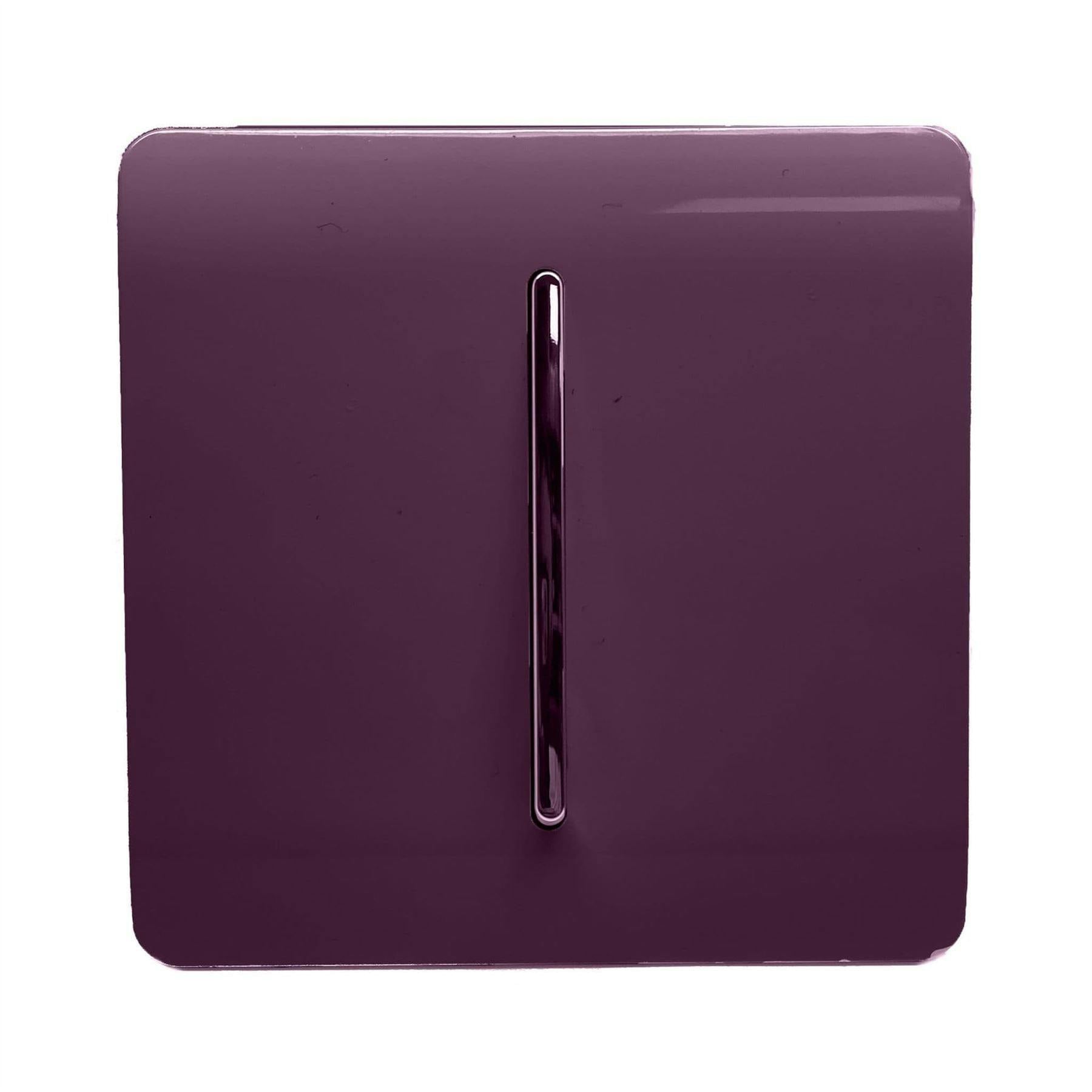 Trendi Switch Trendi 1 Gang 2 Way 10 Amp Rocker Chrome Light Switch Glossy Plum - Image 5