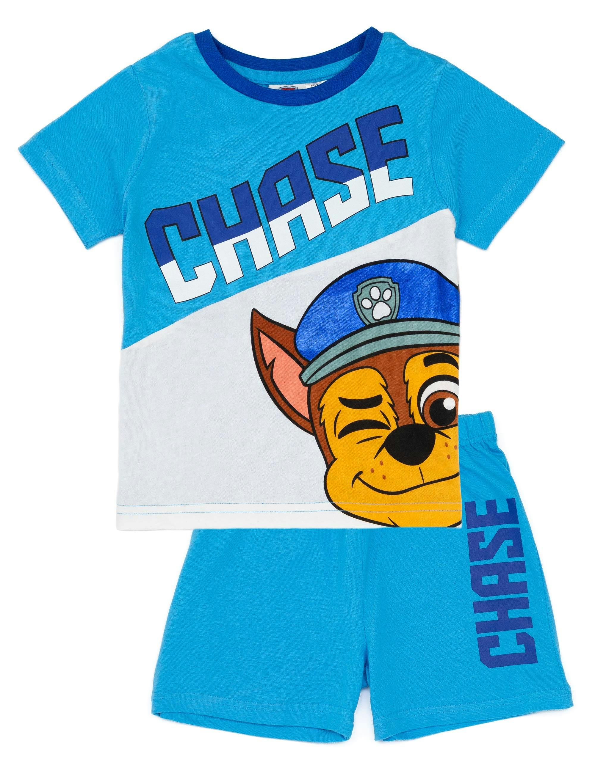 Vanilla Underground Boys Blue Paw Patrol Chase Short Sleeve Short Leg Pyjama Set - 18-24 Months