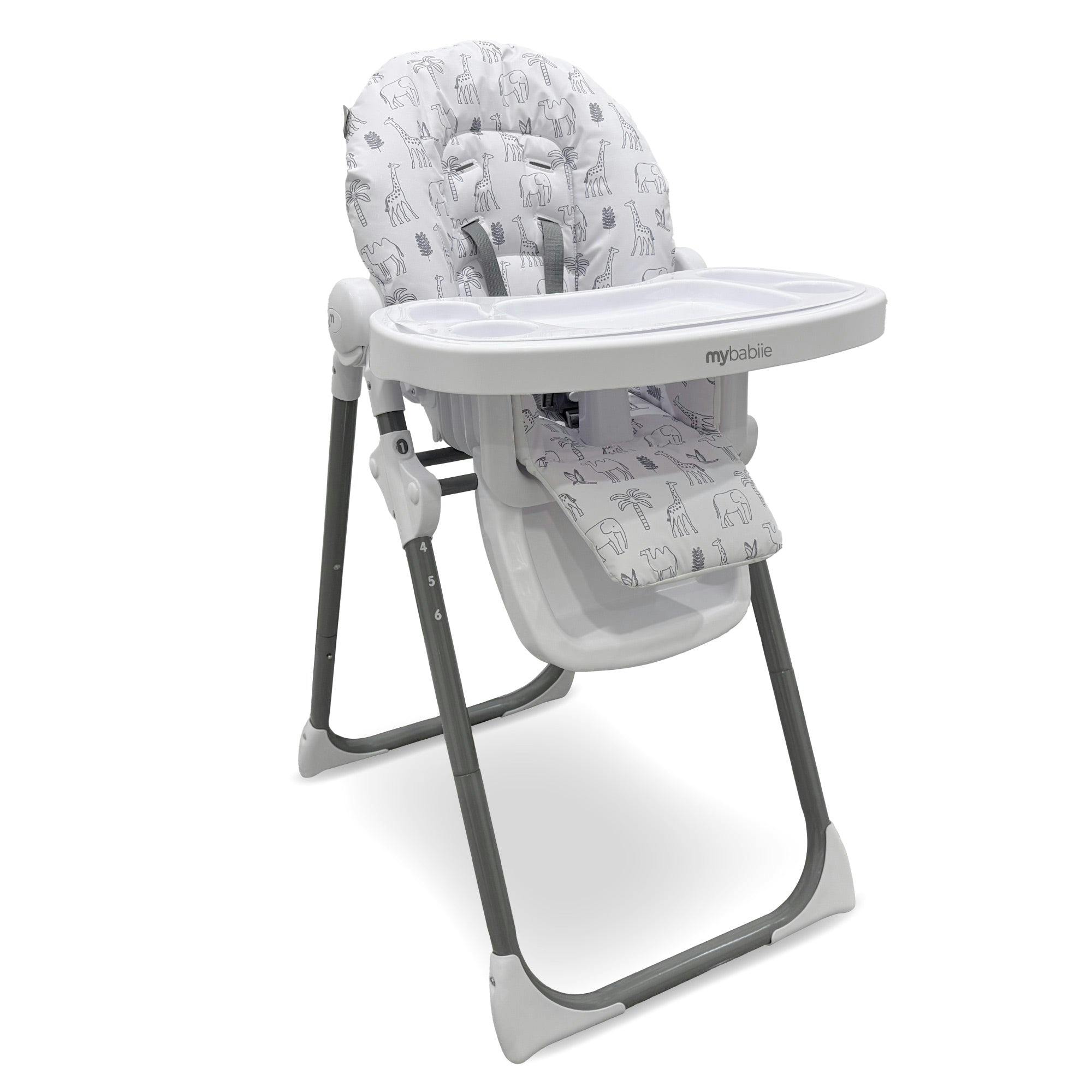 My Babiie Grey Mbhc8 Premium Highchair - Wild Safari