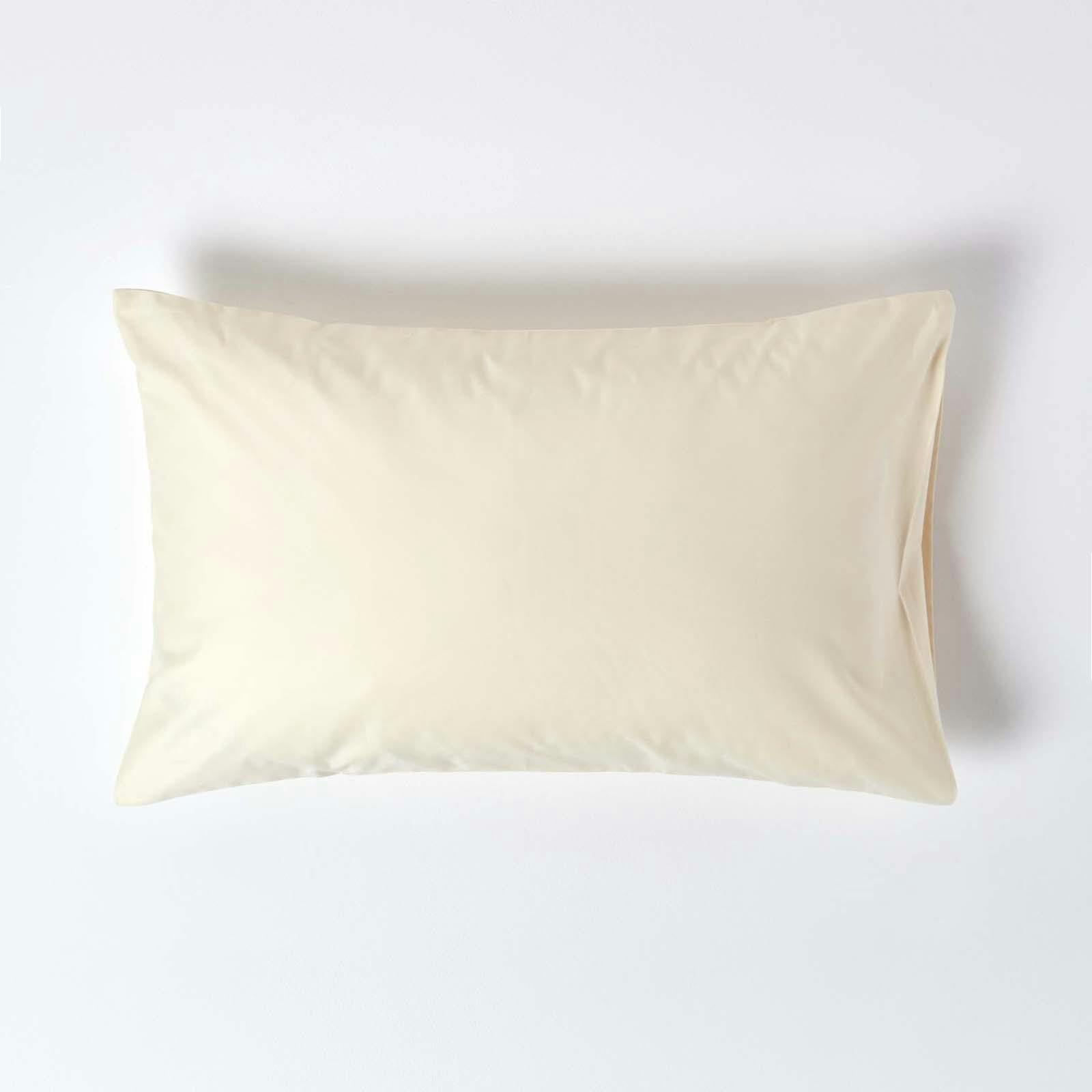 Rackhams Cream Premium 1000 Tc Egyptian Cotton Sateen Weave Housewife Pillowcase, Standard Size