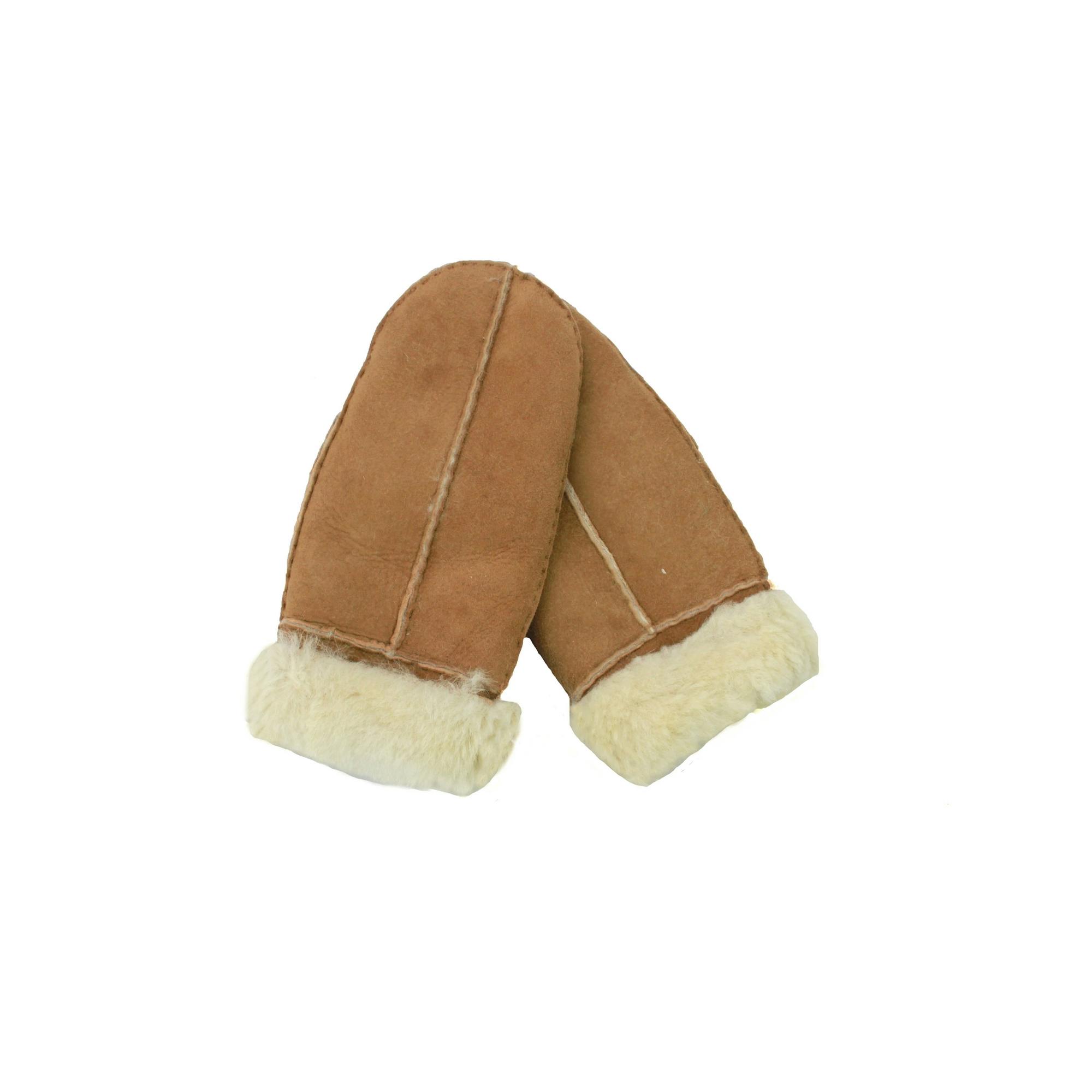 Eastern Counties Leather Kids Sheepskin Mittens - Tan/Natural - Tan/Natural - One Size - 80% Sheepskin/20% Wool