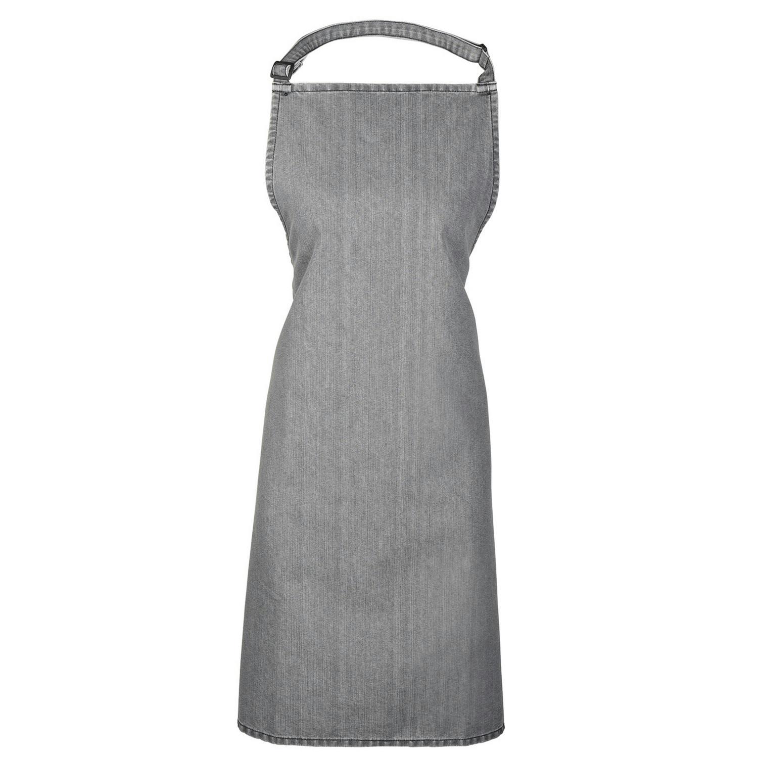 Premier Unisex Dark Grey Plain Apron In - Image 3