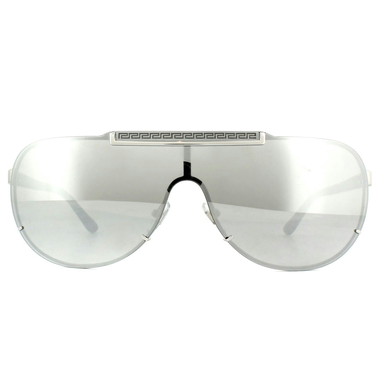 Versace Men's Silver/Light/Grey Sunglasses Ve2140 Mirror For 10006G