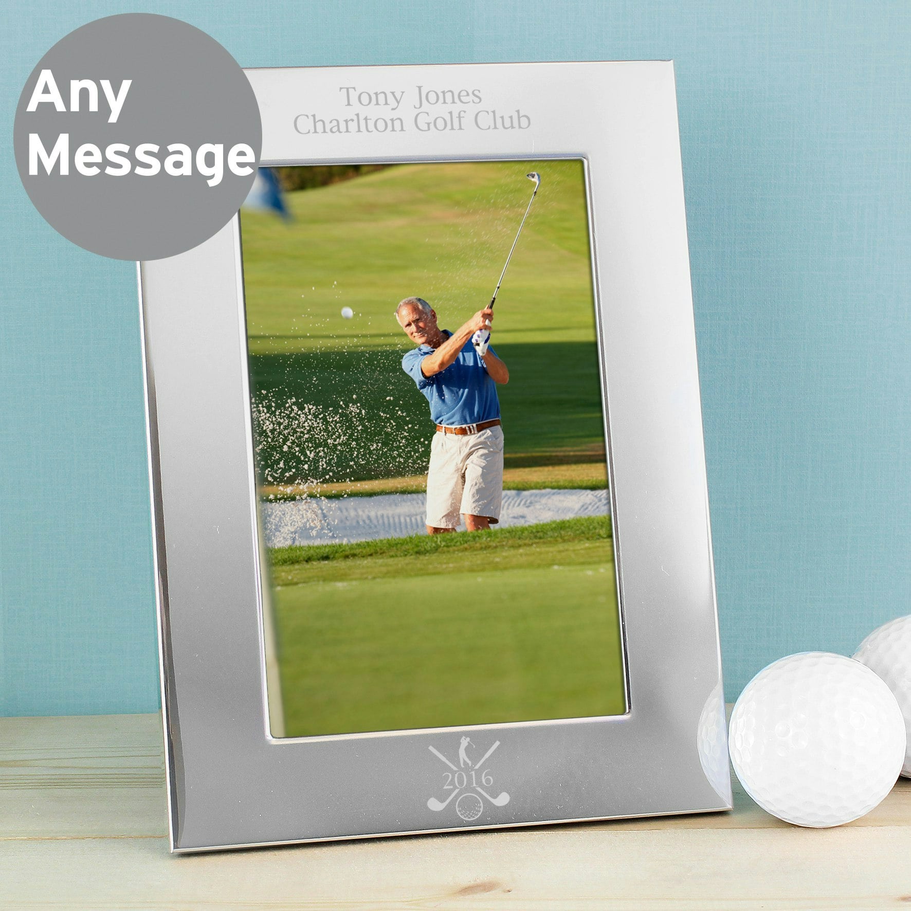 Rackhams Silver Personalised Golf 6X4 Photo Frame