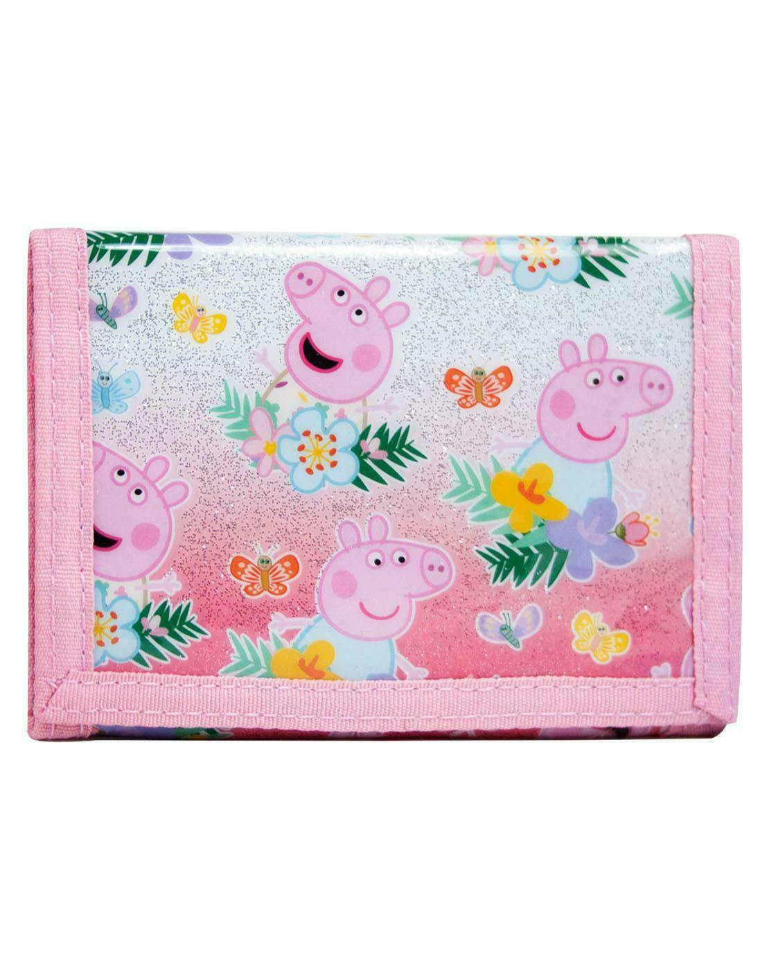 Vanilla Underground Girls Pink Peppa Pig Character Velcro Wallet (One Size)