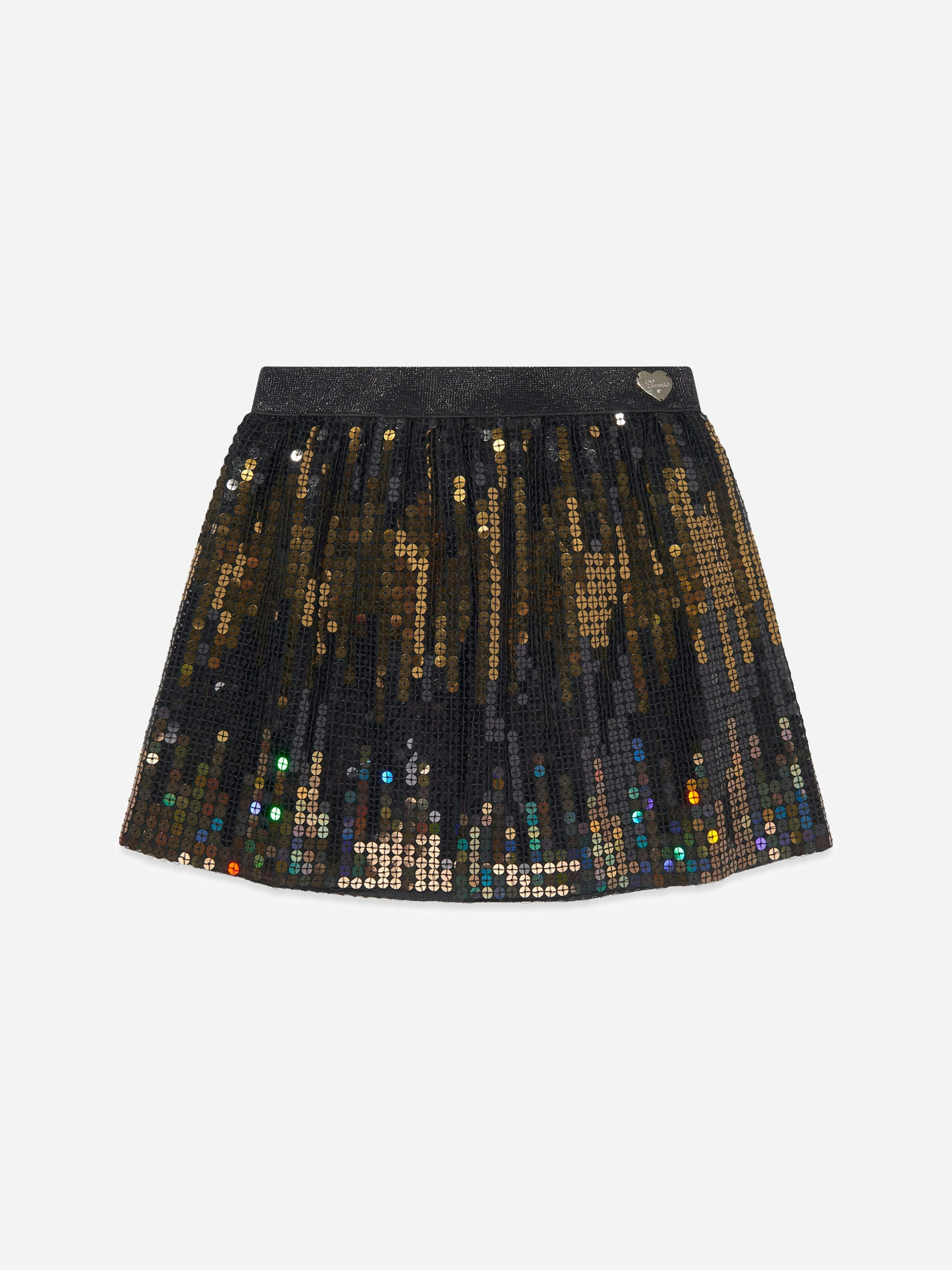 Guess Girls Black Sequin Mini Skirt In - 2 Yrs