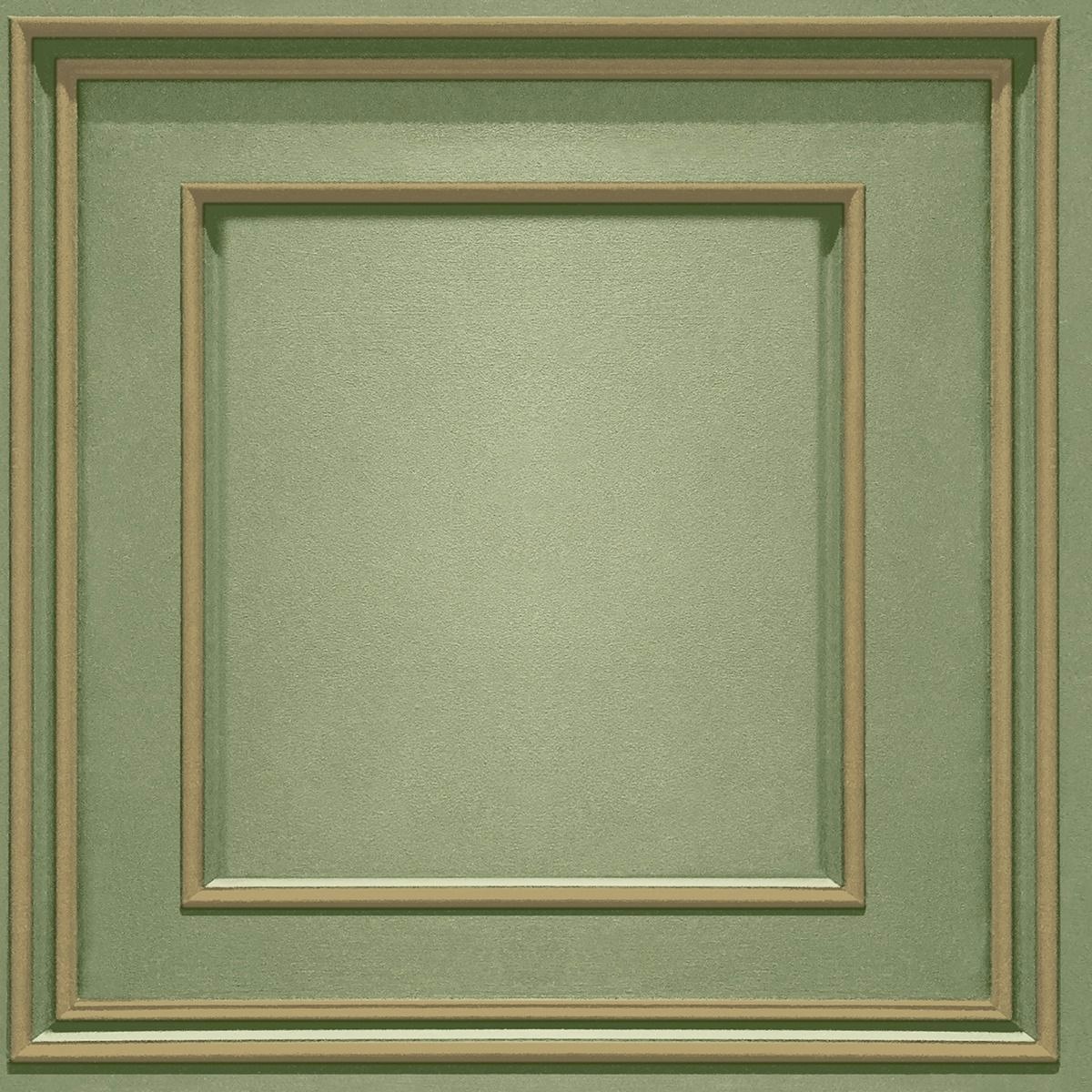 Rackhams Green/Gold Forbidden Fruit Panel Wallpaper - Sage - Sage - 10M X 53Cm