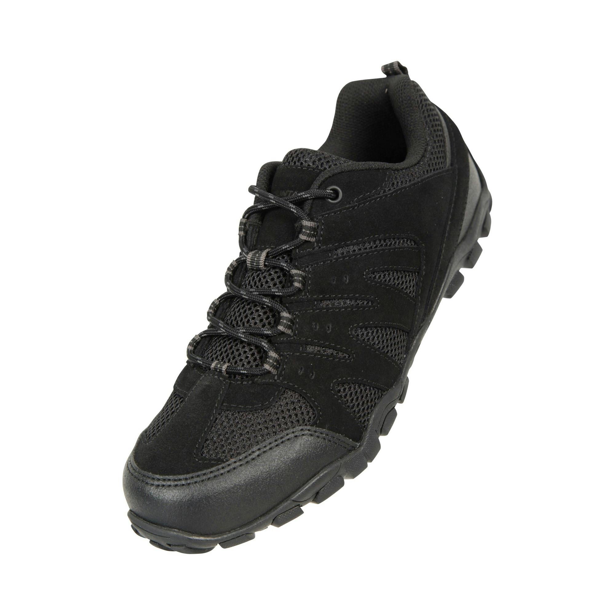 Mountain Warehouse Women's Black / Outdoor Ii Suede Walking Shoes - 4 Uk - 70% Suede/20% Mesh/10% Rubber