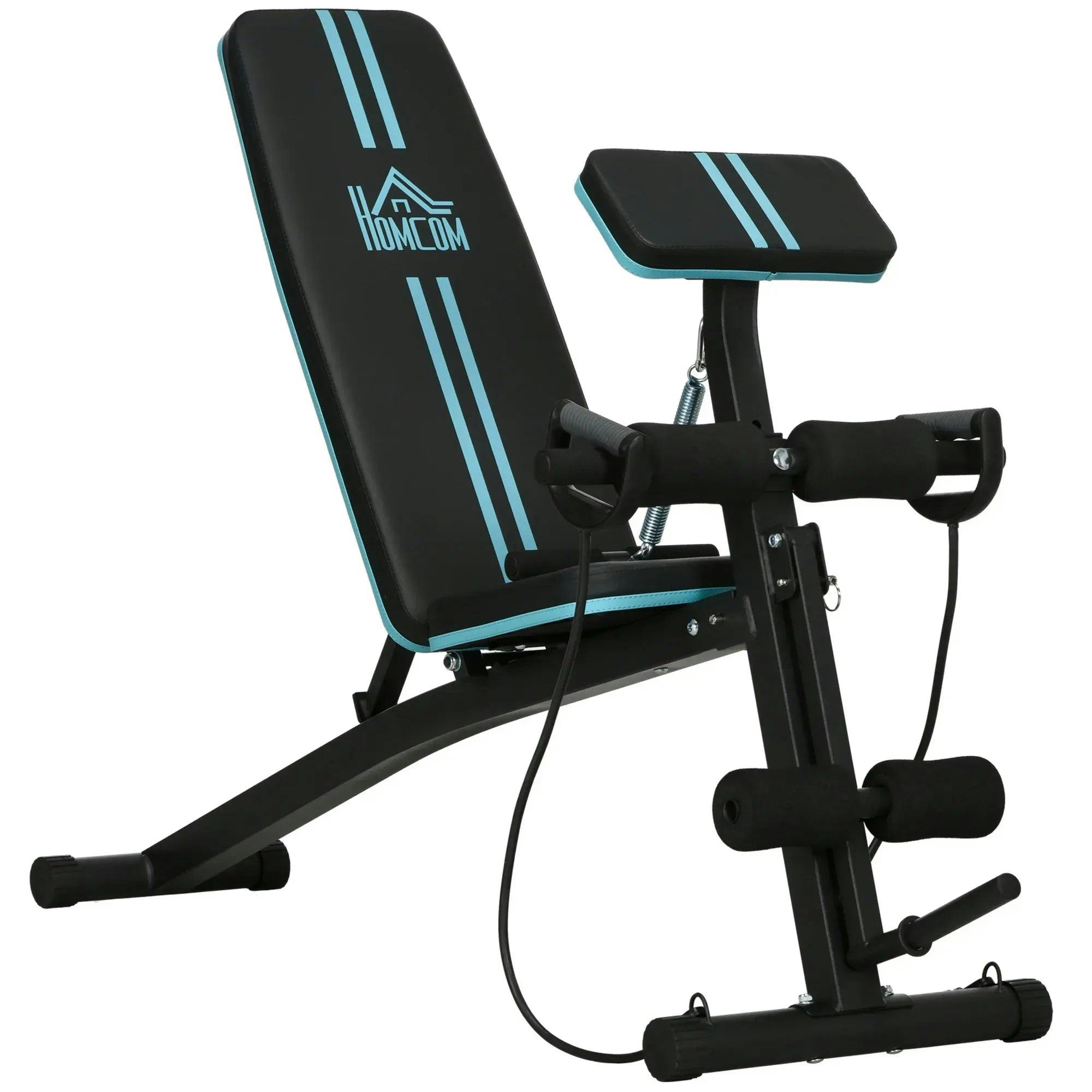 Homcom Unisex Black Foldable Dumbbell Bench Weight Training, 7 Incline Adjustable In - Image 5