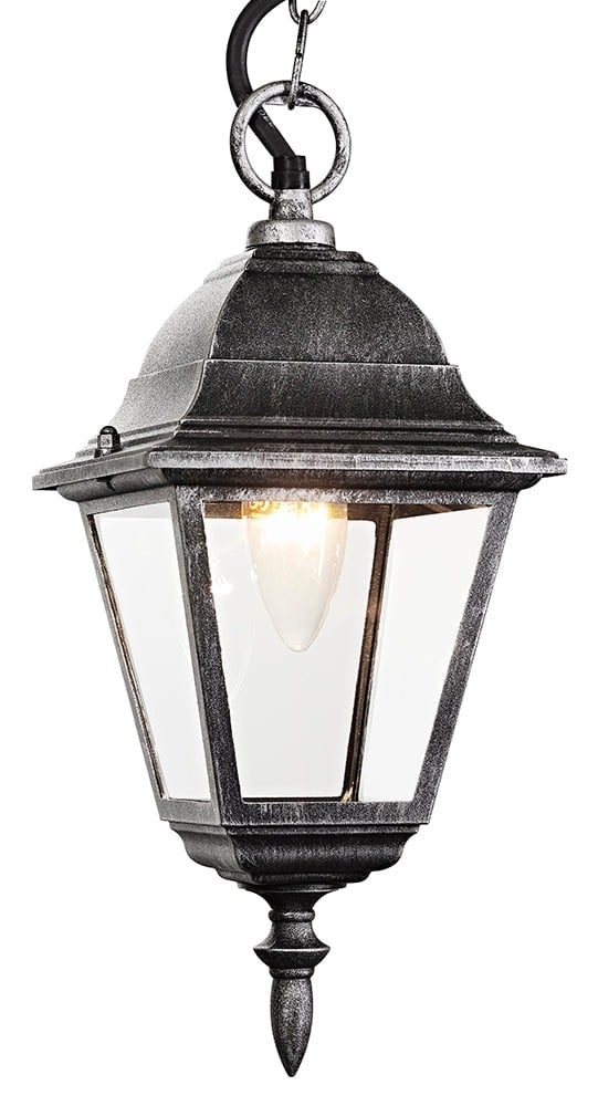 Rackhams Black/Silver Cast Aluminium Ip44 Outdoor Hanging Lantern