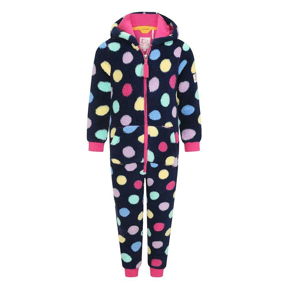 Lazy Jacks Girls Spotted All-In-One Nightwear - Multicoloured - 3-4 Years - Multicoloured