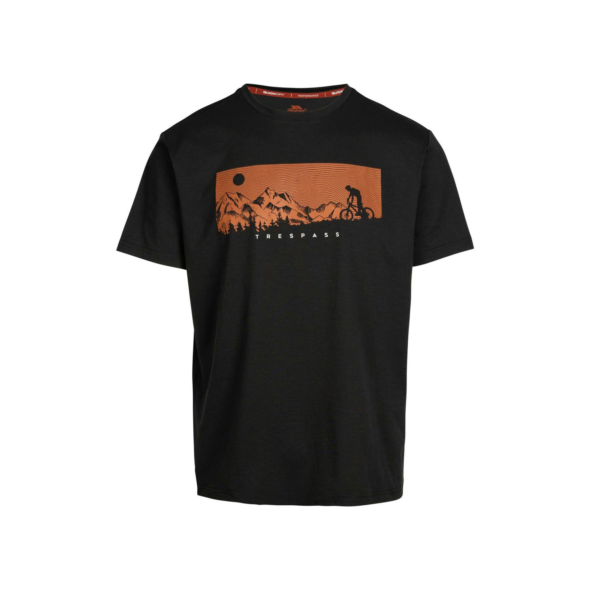 Trespass Men's Black Nellow Biker T-Shirt - Xxl - 100% Polyester