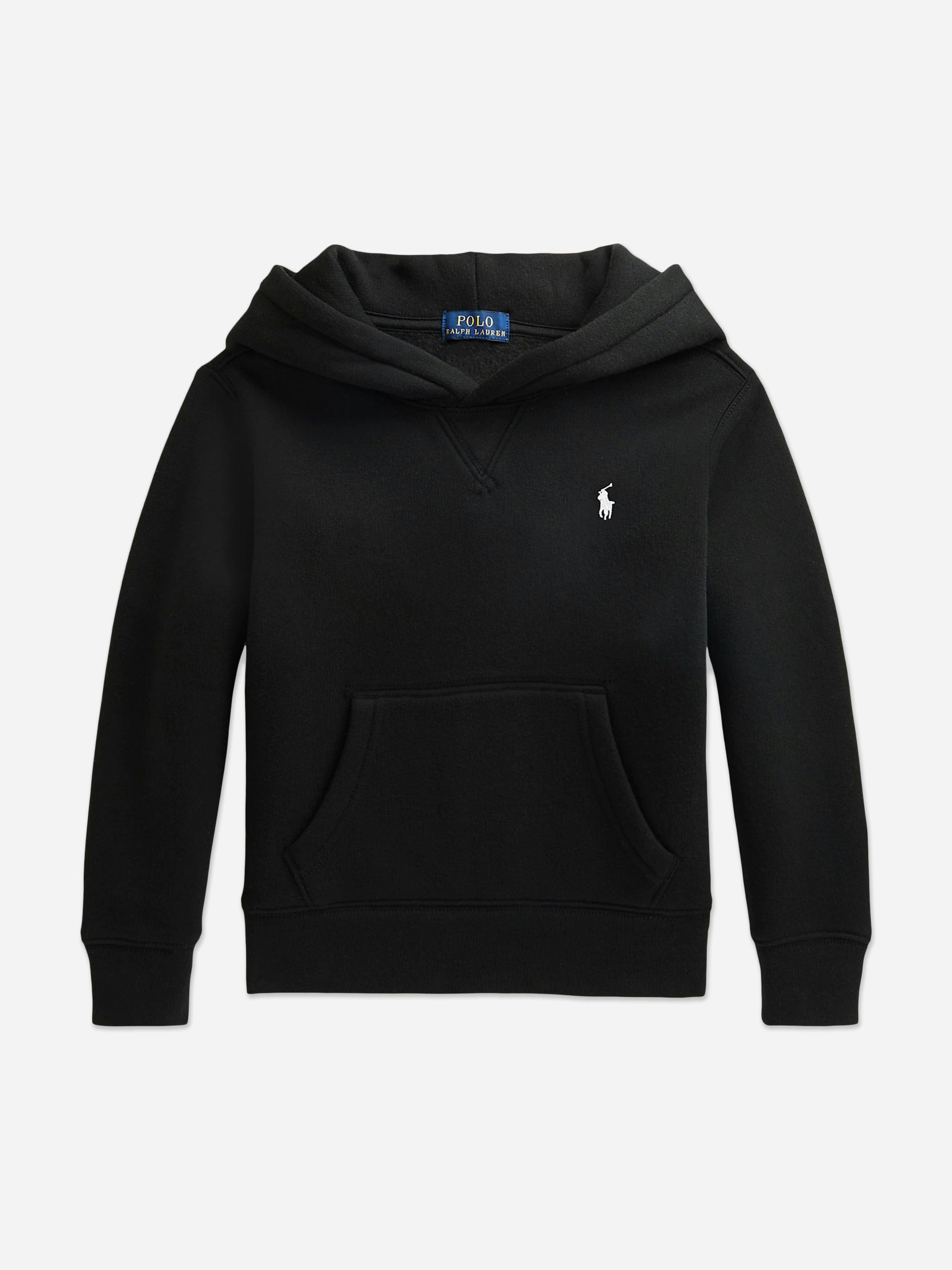 Ralph Lauren Kids Boys Black Ralph Lauren Logo Hoodie In - 7 Yrs