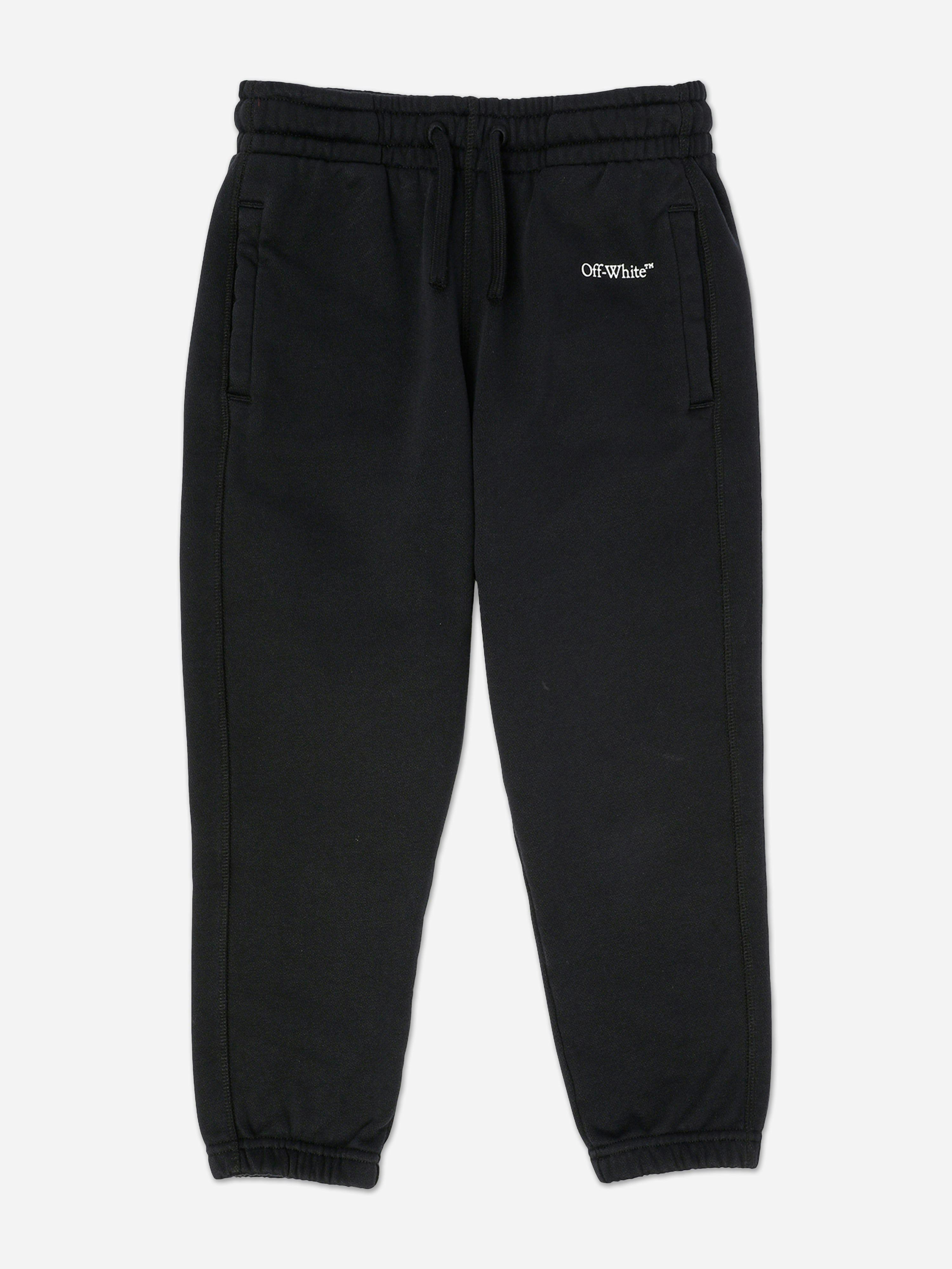 Off-White Boys White/Black Off- Bookish Diag Joggers In - 8 Yrs