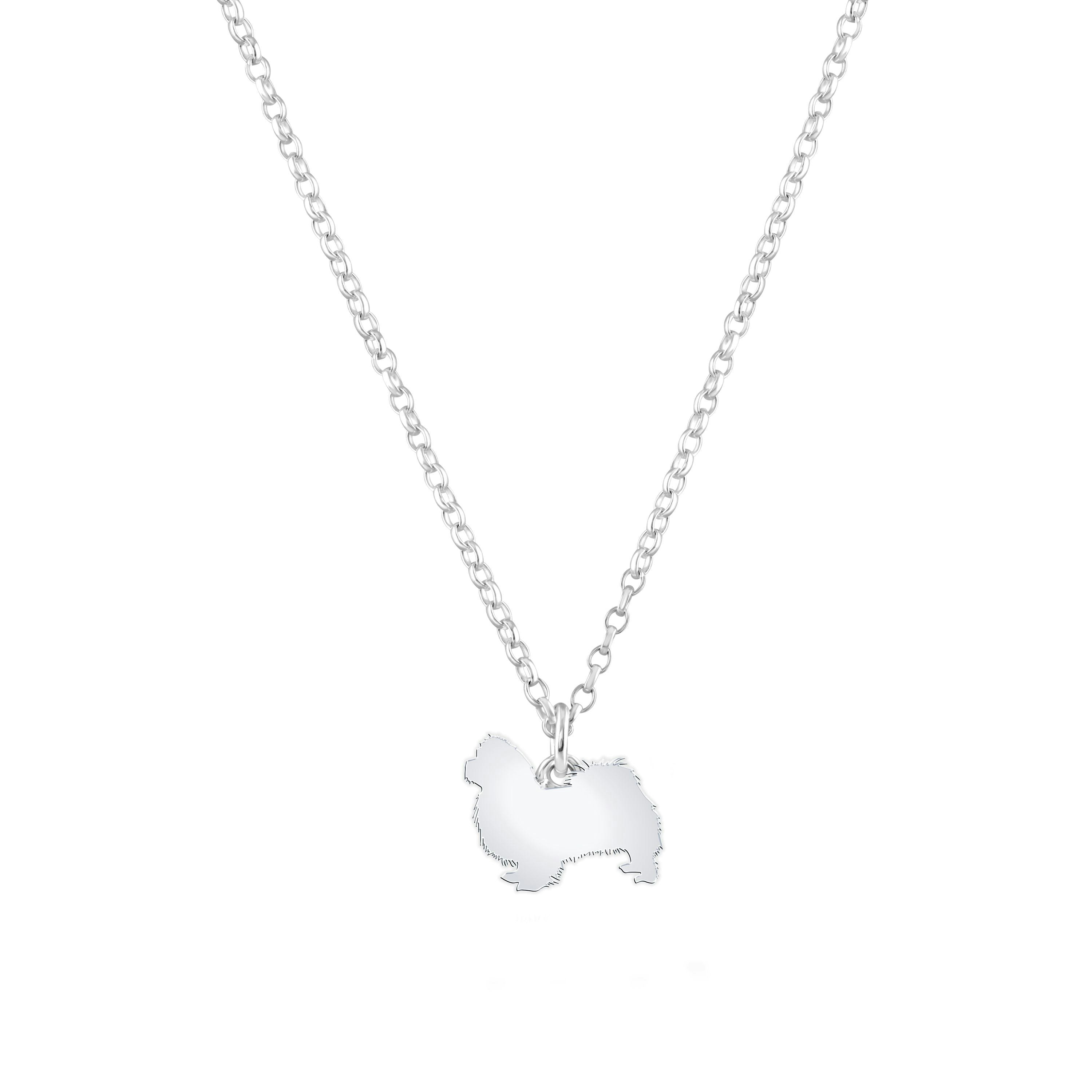 Mylee London Silver Pekingese Silhouette Necklace - Personalised - No