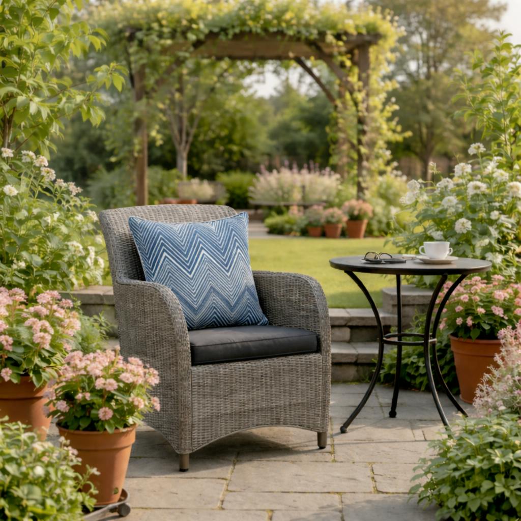 Glendale Blue Scatter Cushions Waterproof (18"X18") - Garden Outdoor Sofa Cushions Pillows Uk Made - Wave