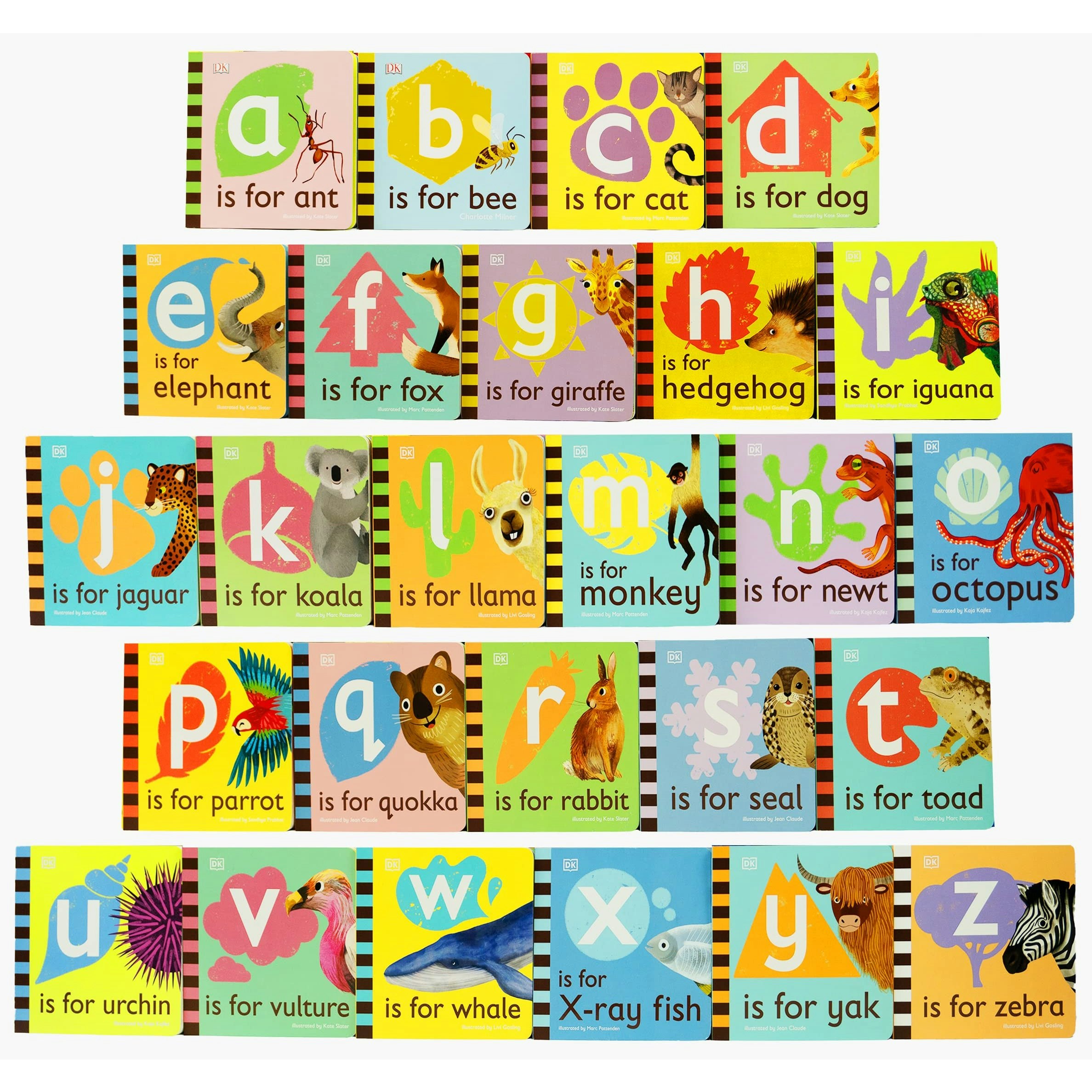 Dk Childrens Kids Baby Animal Alphabet Library Collection 26 Books Set (A To Z)