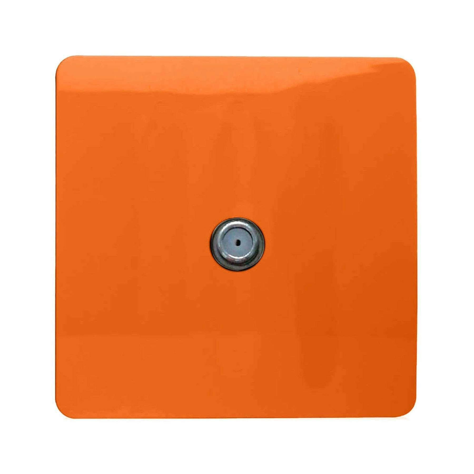Trendi Switch Men's Orange 1 Gang F-Type Satellite Television Socket In Sunset