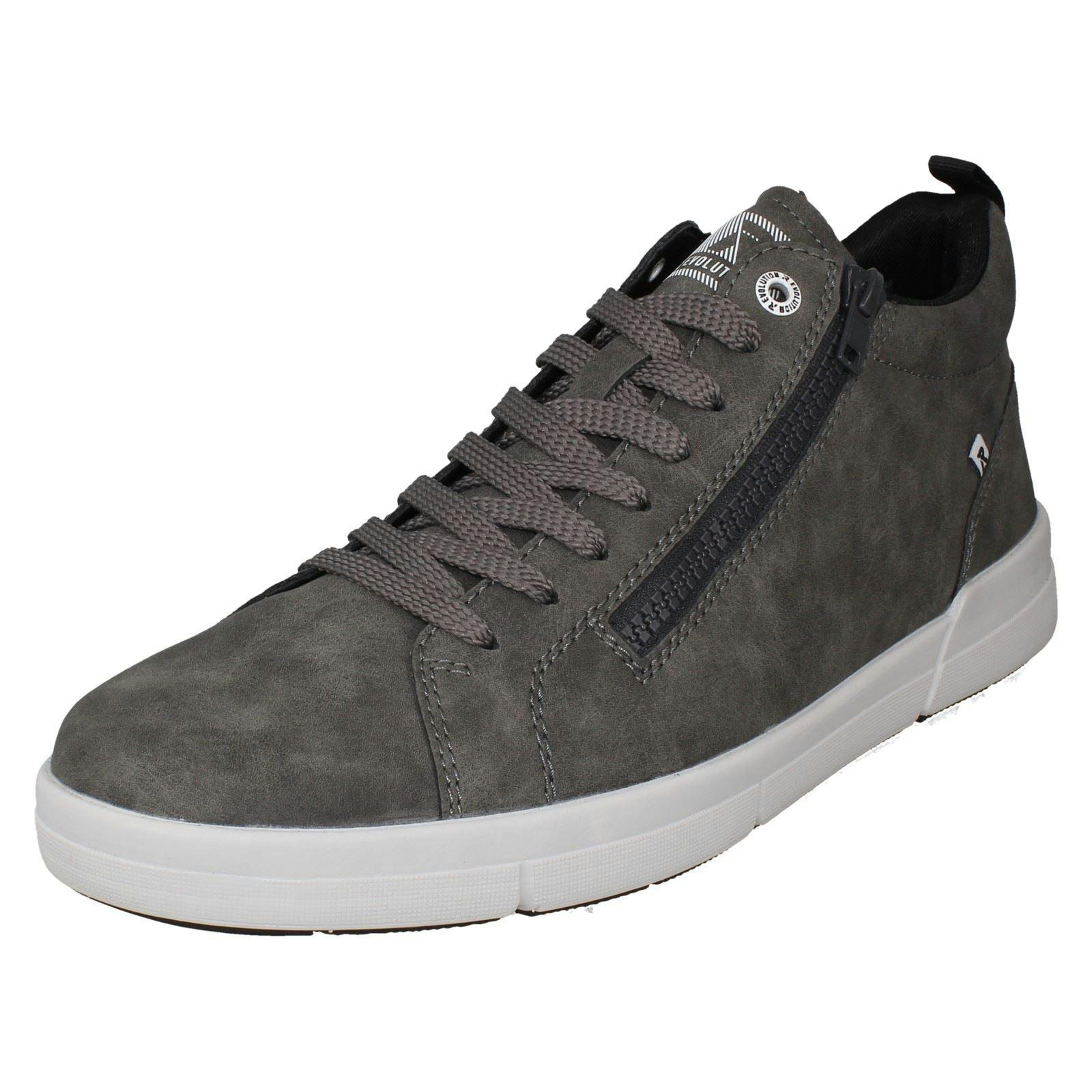 Rieker Men's Grey Revolution Zip And Lace Up Casual Boots 07160 - Uk 11