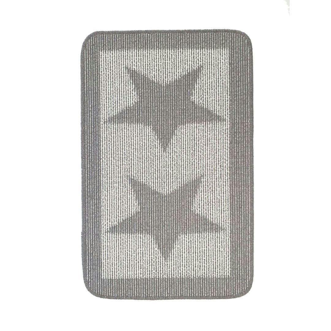 Rackhams Grey Star Washable Mat And Runner - 50X80 Cm