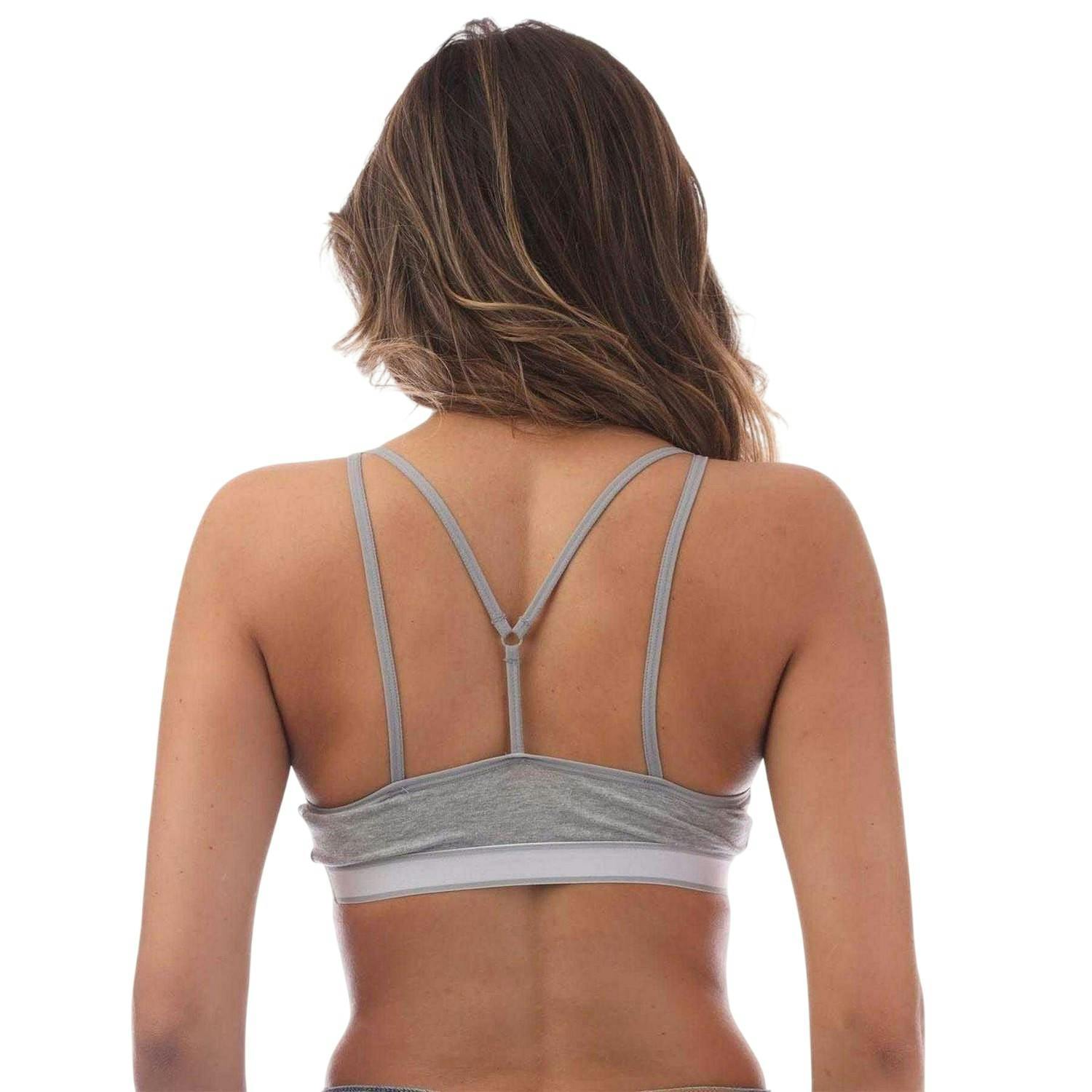 Reebok Women's Grey Logo Sports Bra - S - 100% Mixed