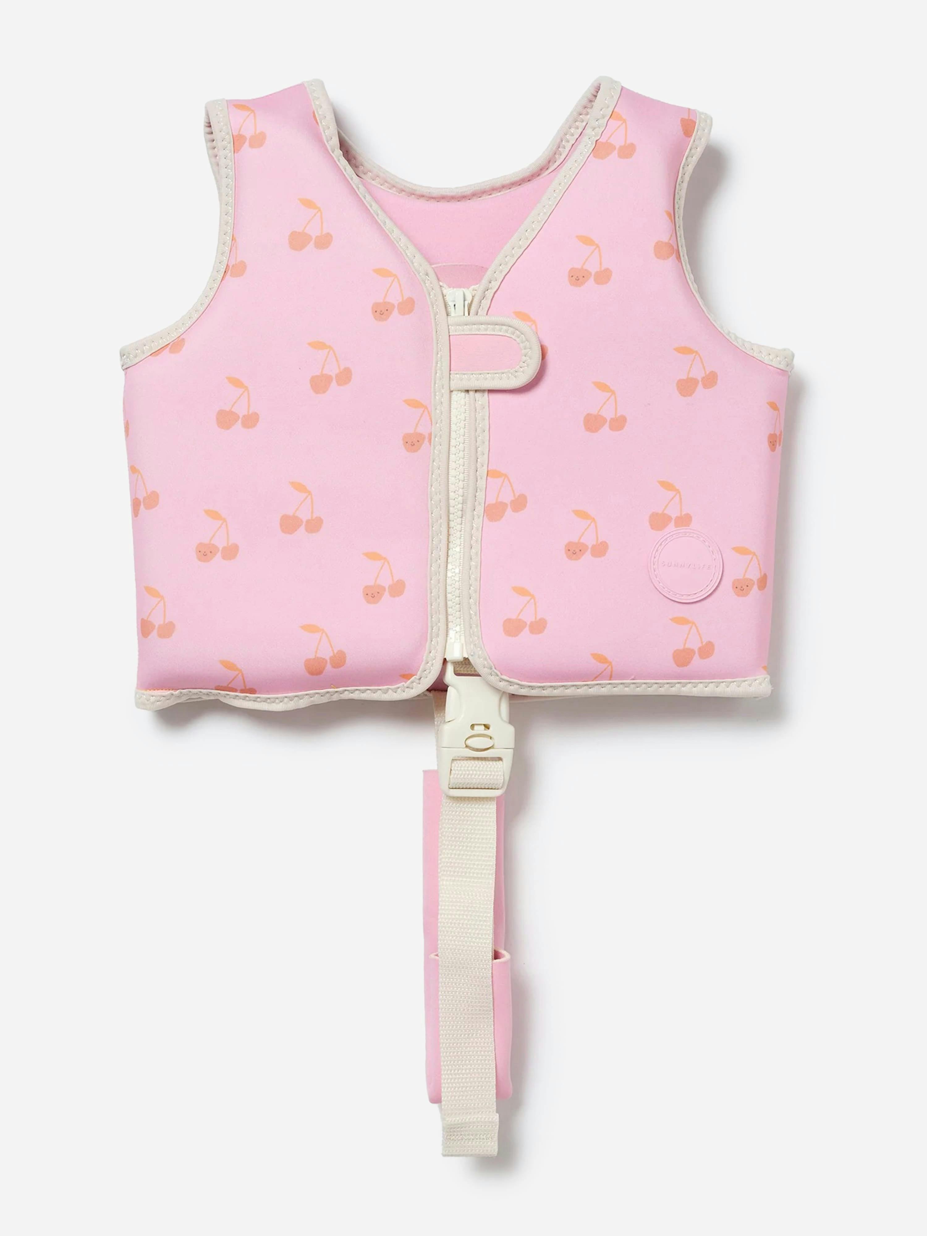 Sunnylife Girls Pink Swim Vest Cotton Candy Cherry In - 2 - 3 Yrs