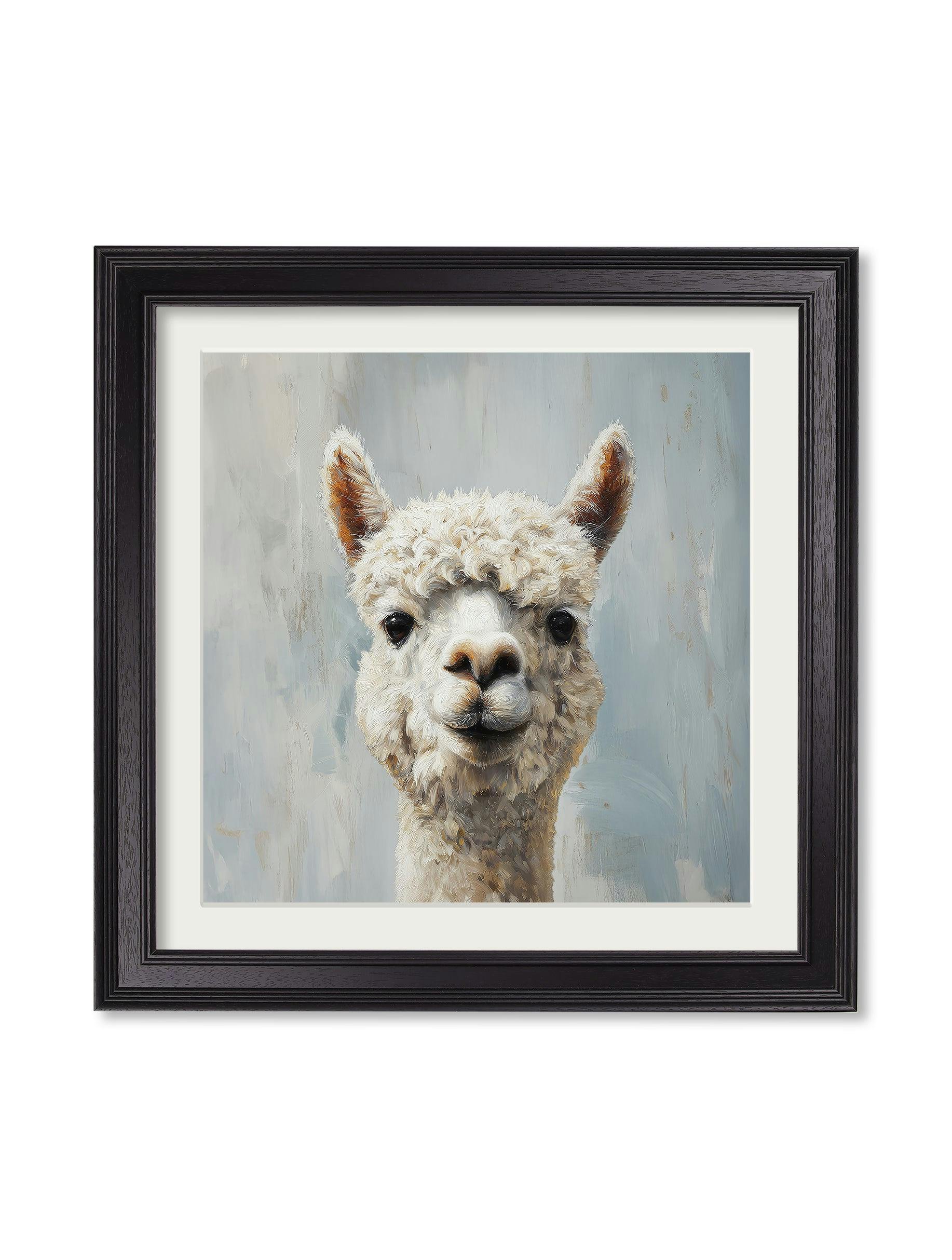 Rackhams Black The Goofy Alpaca - Hurstwood Square Frame - The Goofy Alpaca - 70 X 70Cm
