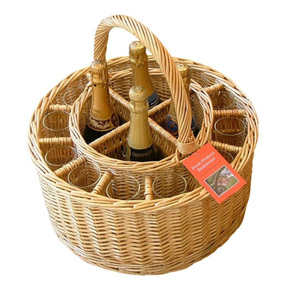 Rackhams Red Deluxe Celebration Wicker Drinks Basket