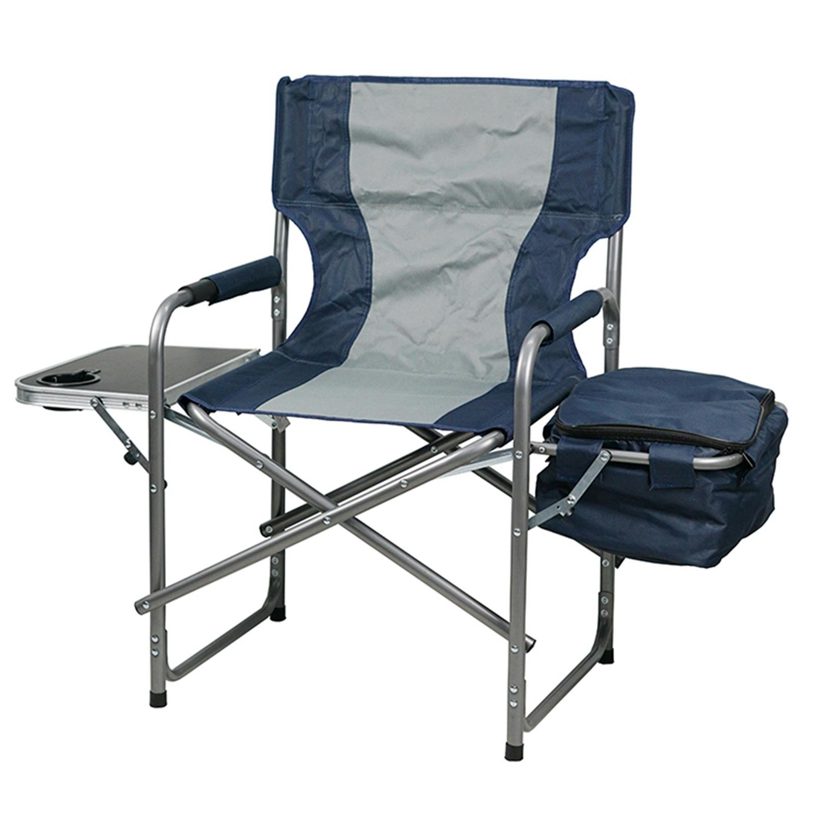 B&Q - Folding Directors Camping Chair Portable Seat With Side Table Storage Cooler Bag - Image 2