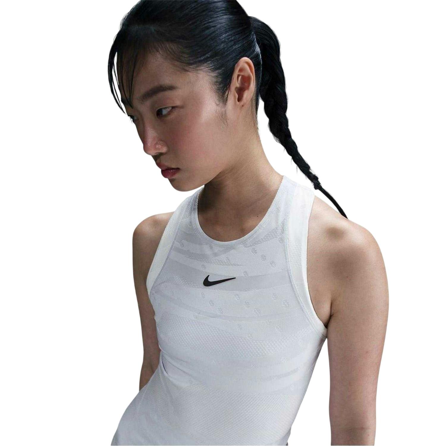Nike Women's Grey/White / Oz Open Tank Top - 14 Uk - 100% Mixed