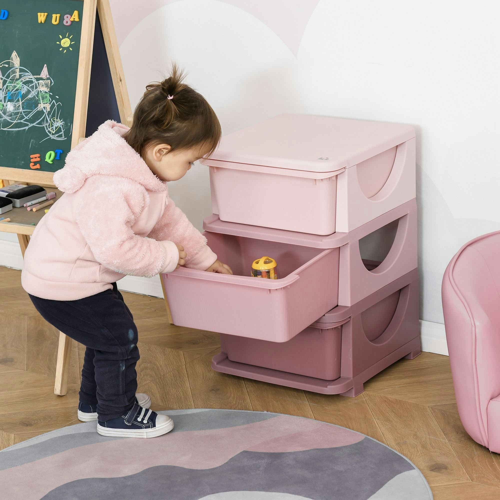 Rackhams Kids Storage Units With Drawers 3 Tier Chest Vertical Dresser Tower