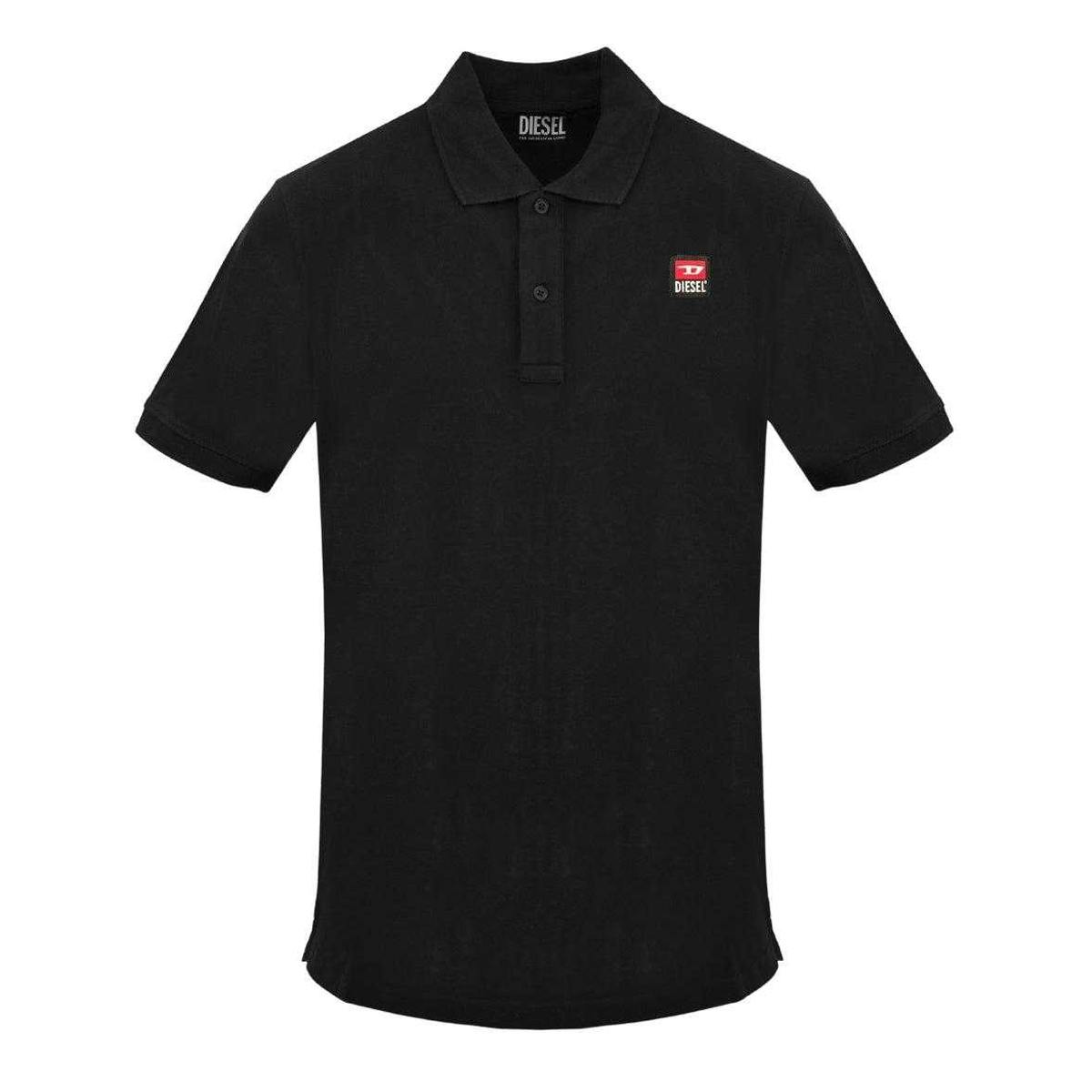 Diesel Men's Black Caviar Small Logo Polo Shirt - Xxl - 100% Cotton