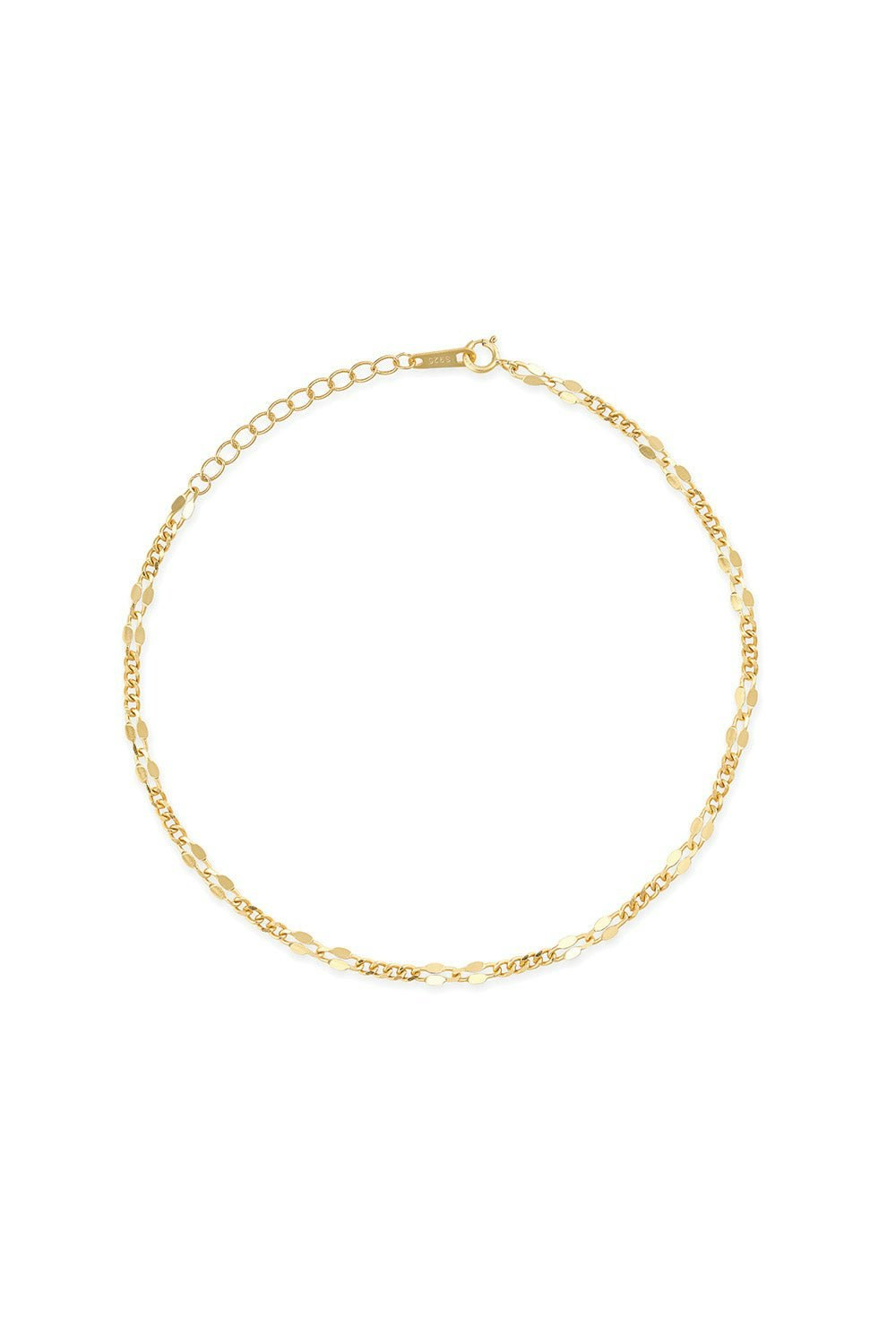 Elk & Bloom Gold Delicate 18K Plated Chain Anklet - No Thank You - Standard Length