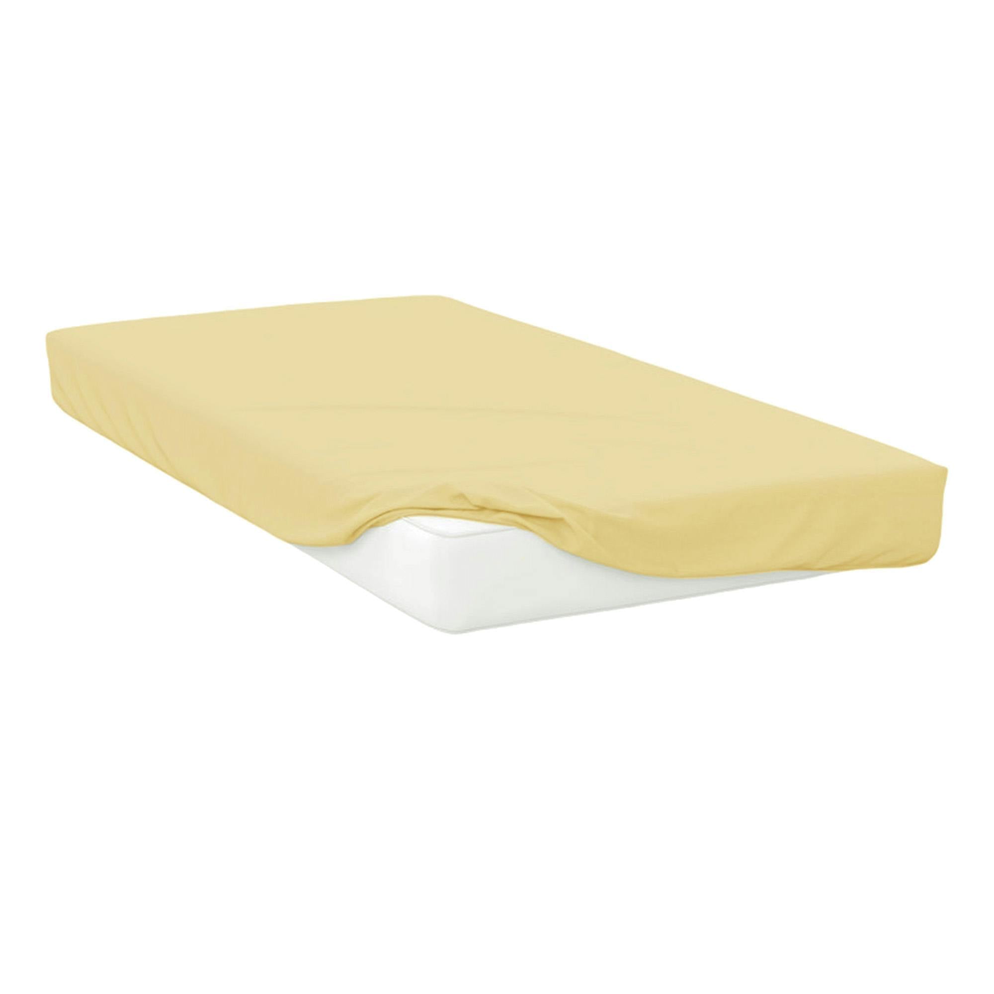 Belledorm Easycare Percale Fitted Sheet - Saffron - Kingsize - Saffron - 50% Cotton/50% Polyester
