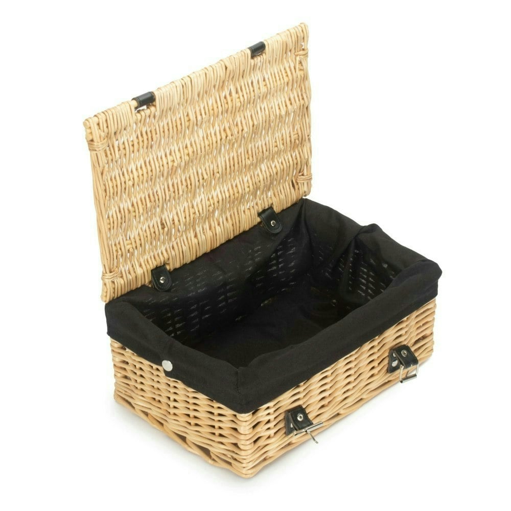 Red Hamper Red/Black Hamper 36Cm Buff Wicker Empty Picnic Basket