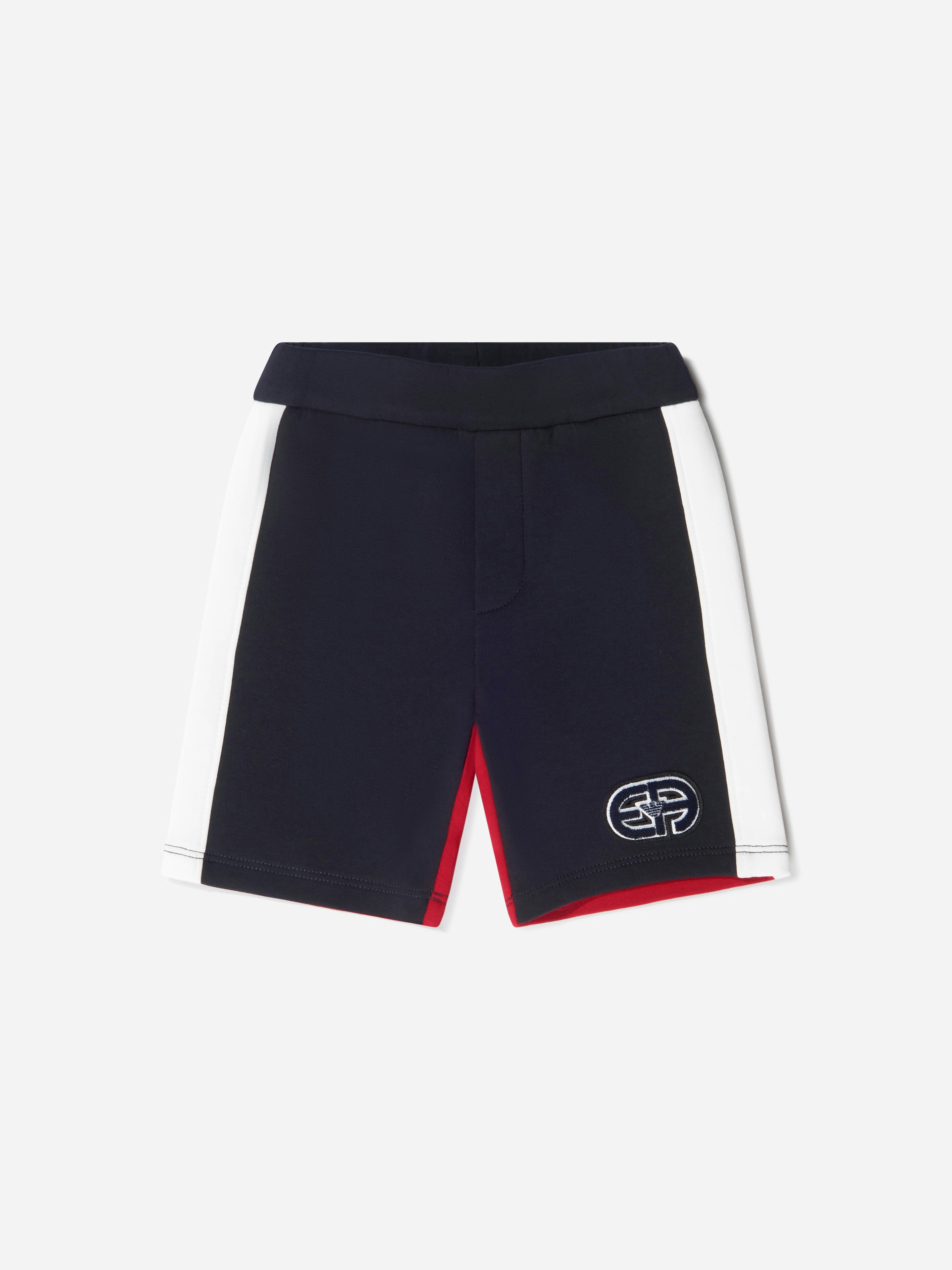 Emporio Armani Boys Blue Cotton Double Jersey Shorts - 6 Mths