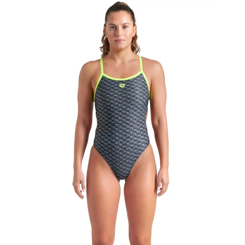 Arena Black Monogram Challenge Back Swimsuit - /Lime - Uk Size 32