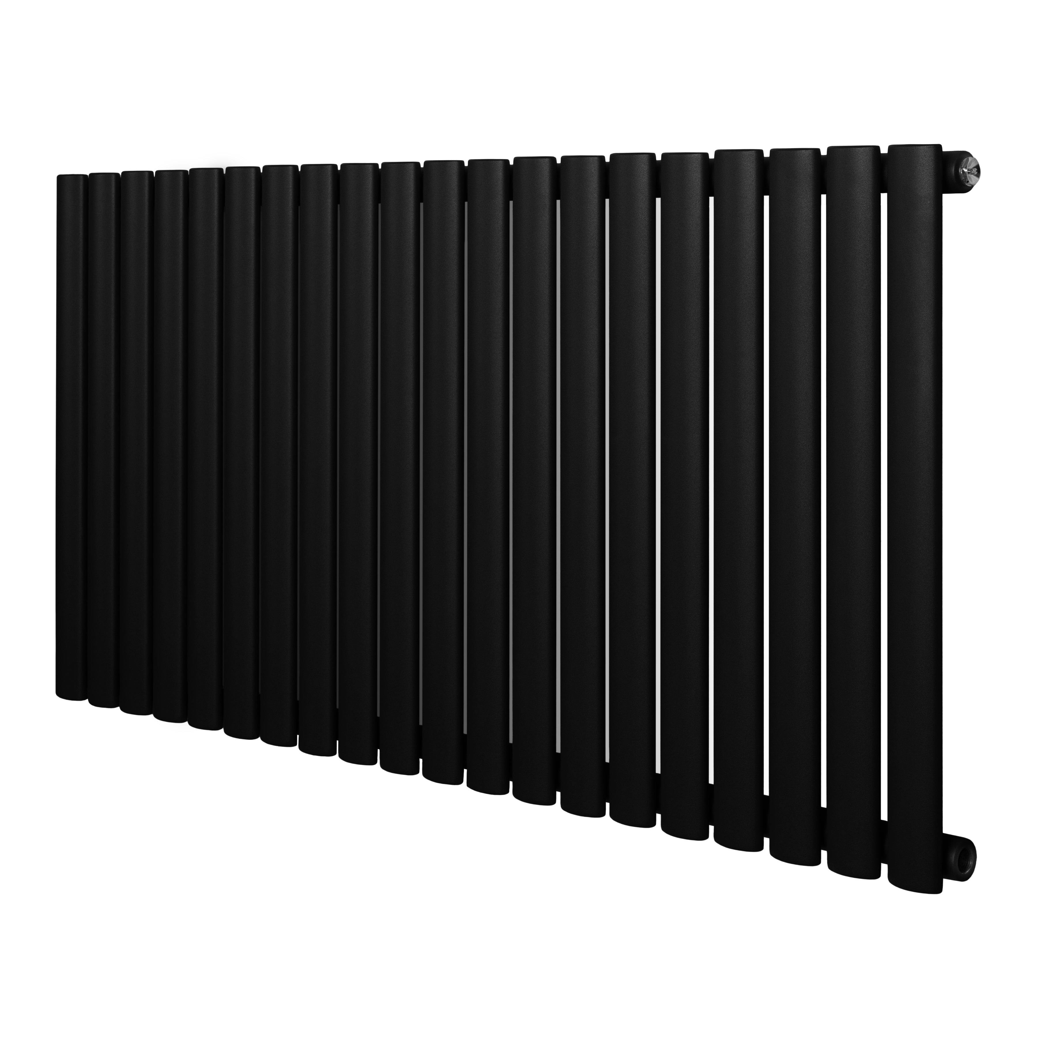 Monstershop Black Oval Single Column Radiator - 600 X 1200Mm