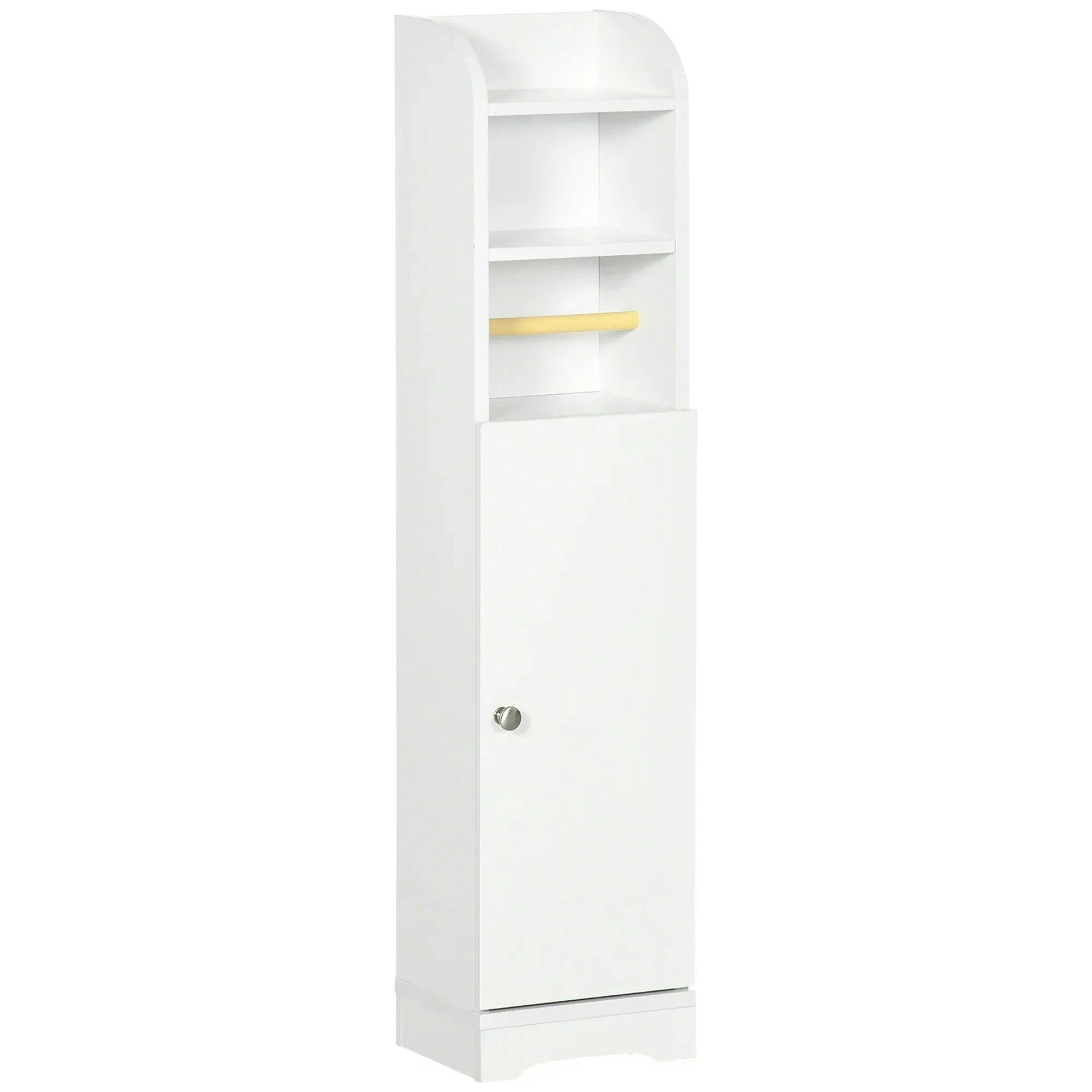 Rackhams White Multi-Storage Narrow Bathroom Cabinet