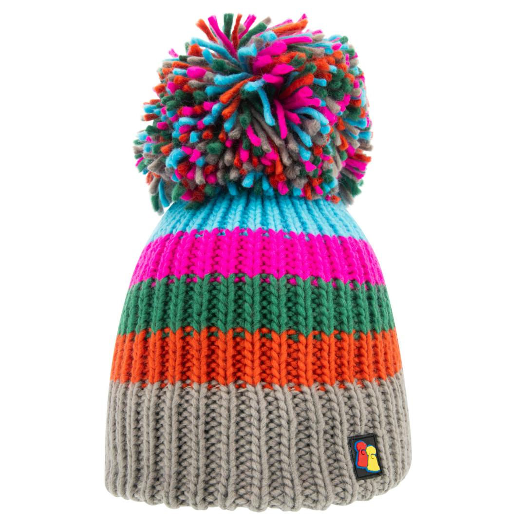 Big Bobble Hats Grey/Red/Green Rainbow Warrior
