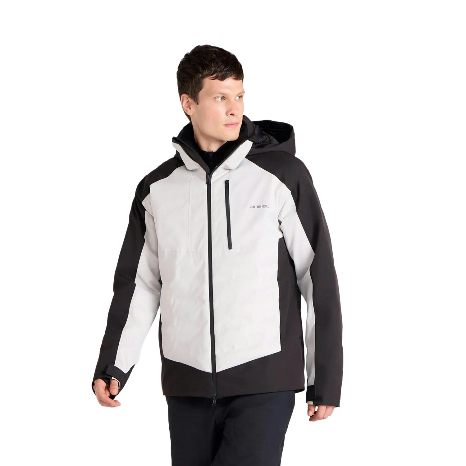 Animal Men's Black Energy Baffled Baffled Stitching Ski Jacket - Xxl - 62% Polyester/38% Elastomultiester