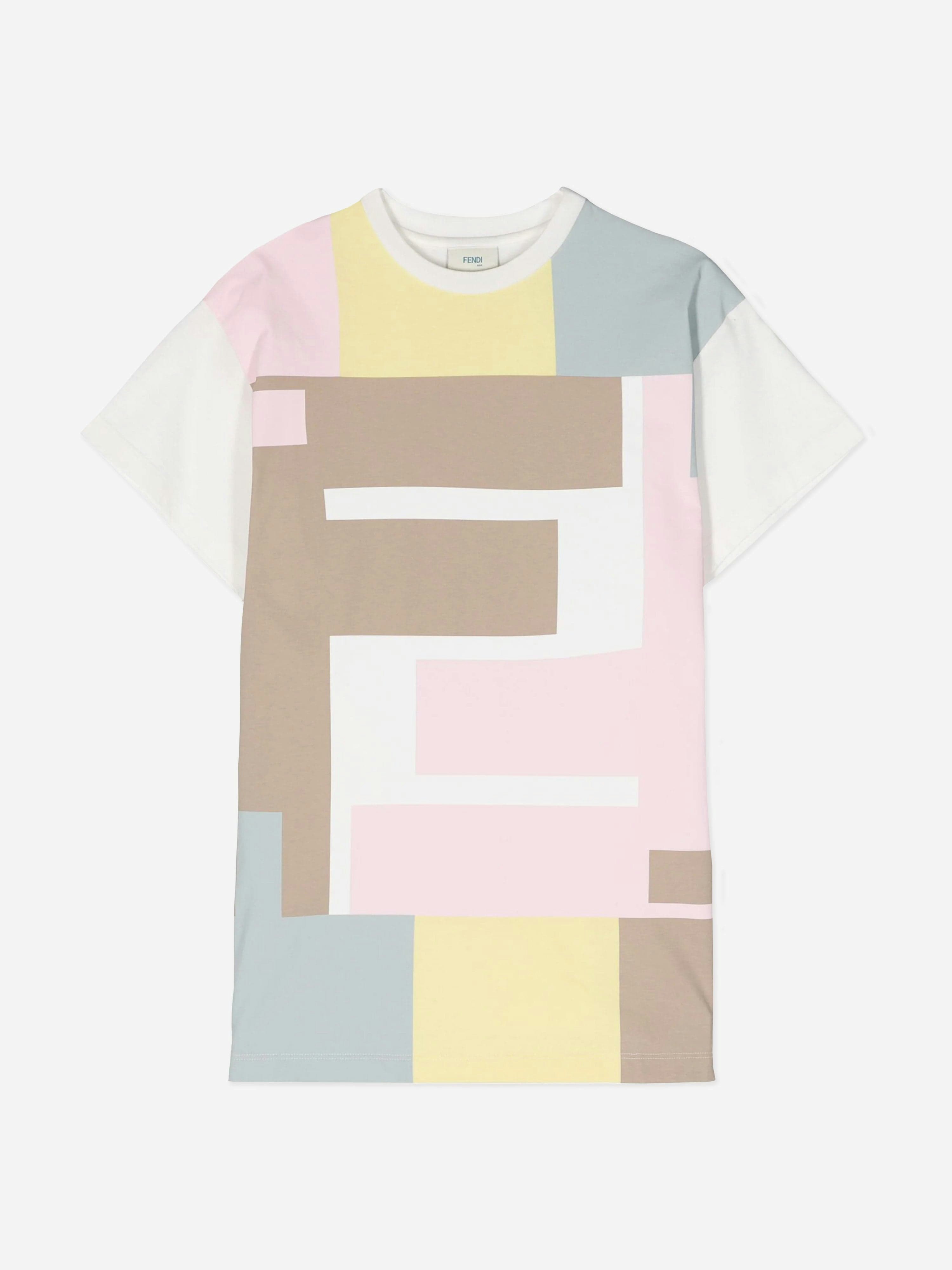 Fendi Kids Girls Fendi Ff Logo Jersey Dress In Multicolour - Multicoloured - 10 Yrs