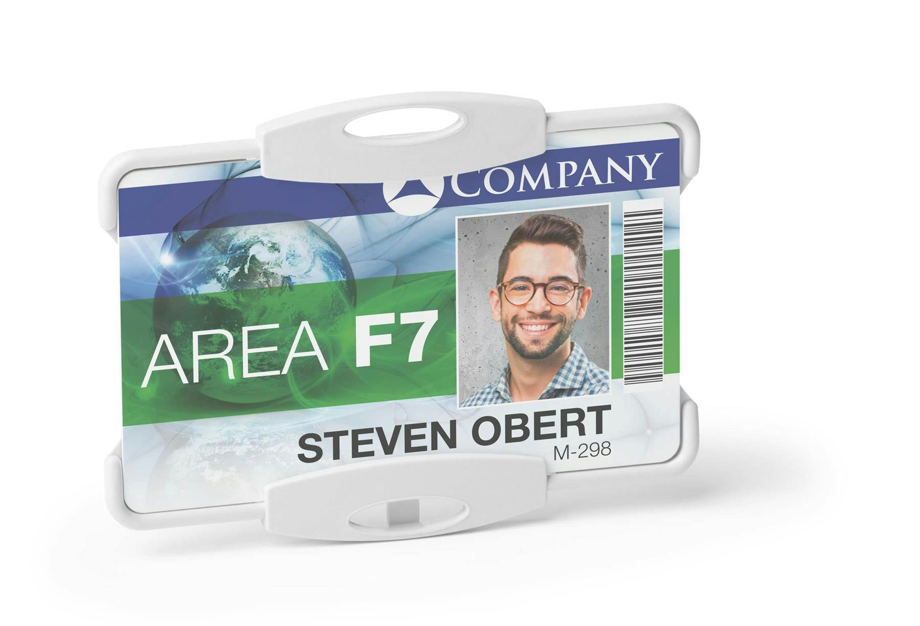 Durable Grey Eco Recycled Plastic Security Id Card Badge Holders | 10 Pack |