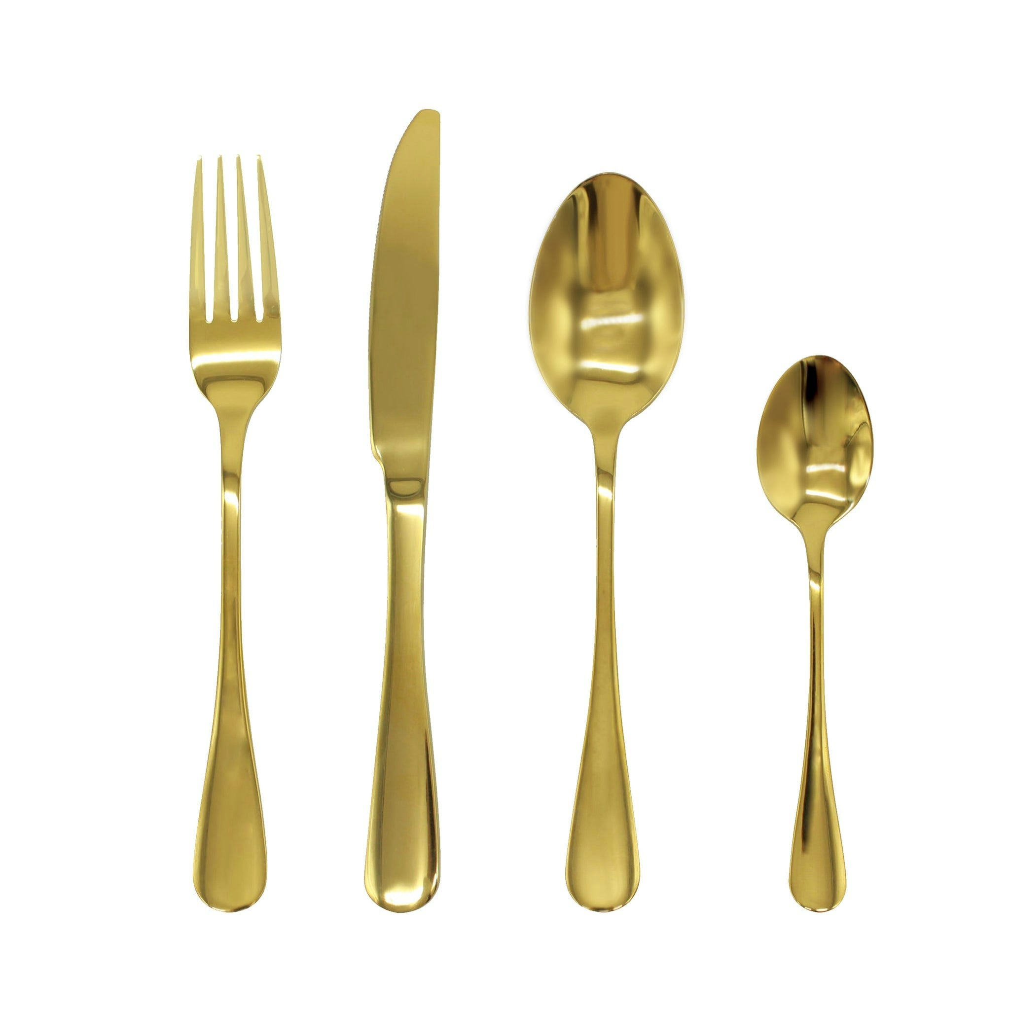 Glim & Glam Gold Cutlery Sets Stainelss Steel 32Pc Set - Stainless Steel