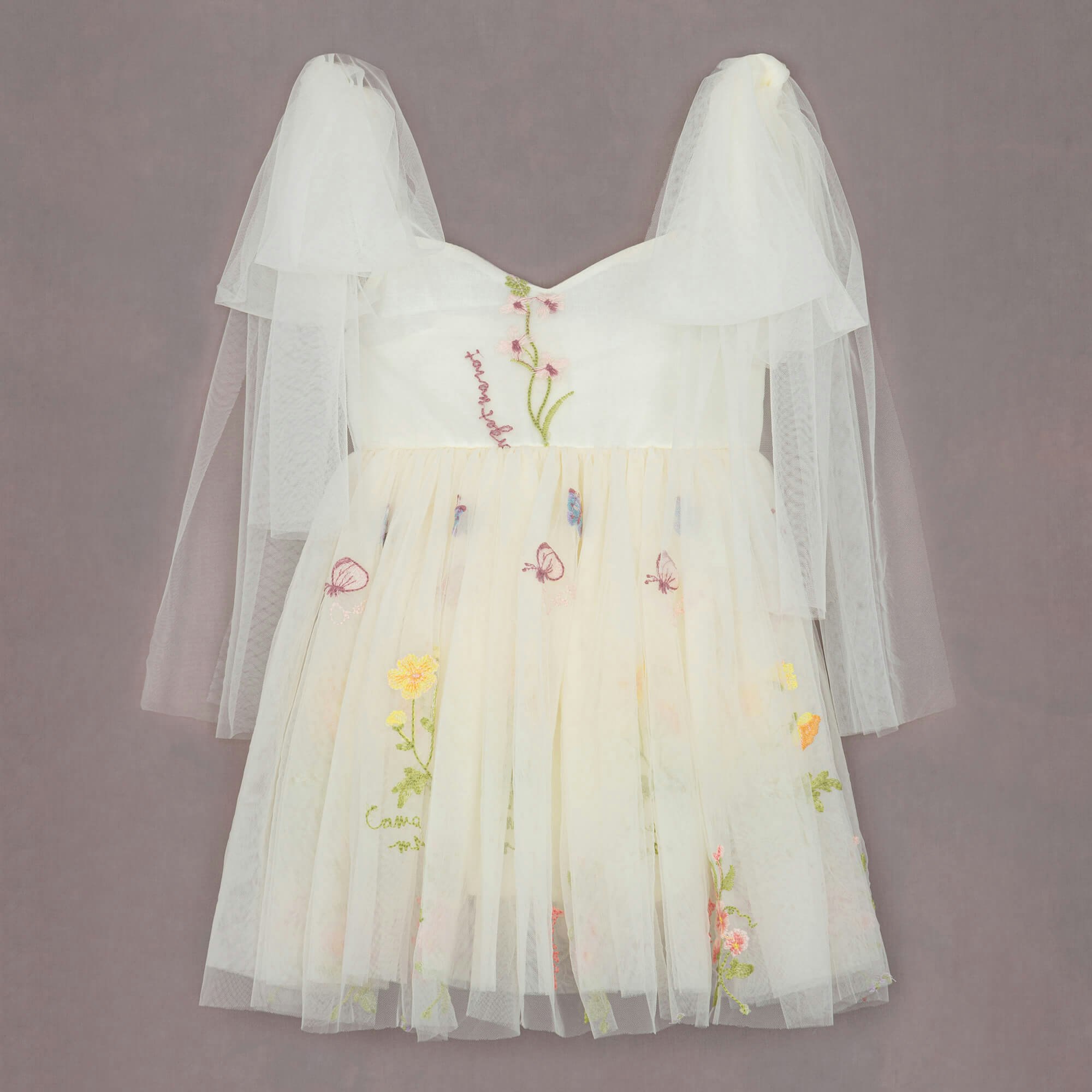 Uk Flower Girl Boutique Girls Ivory Uk Flower Boutique Enchanted Angel Dress - Embroidered Tulle - 2/3 Years