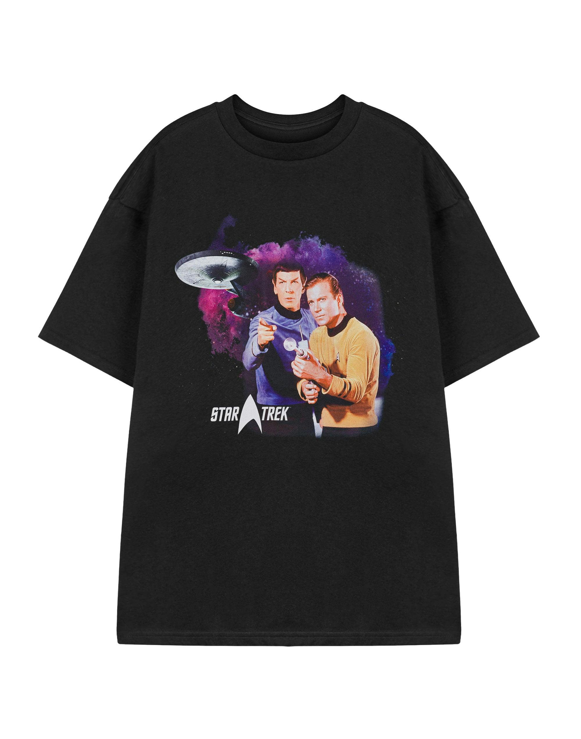 Vanilla Underground Men's Black Star Trek Classic Short Sleeved T-Shirt - Medium