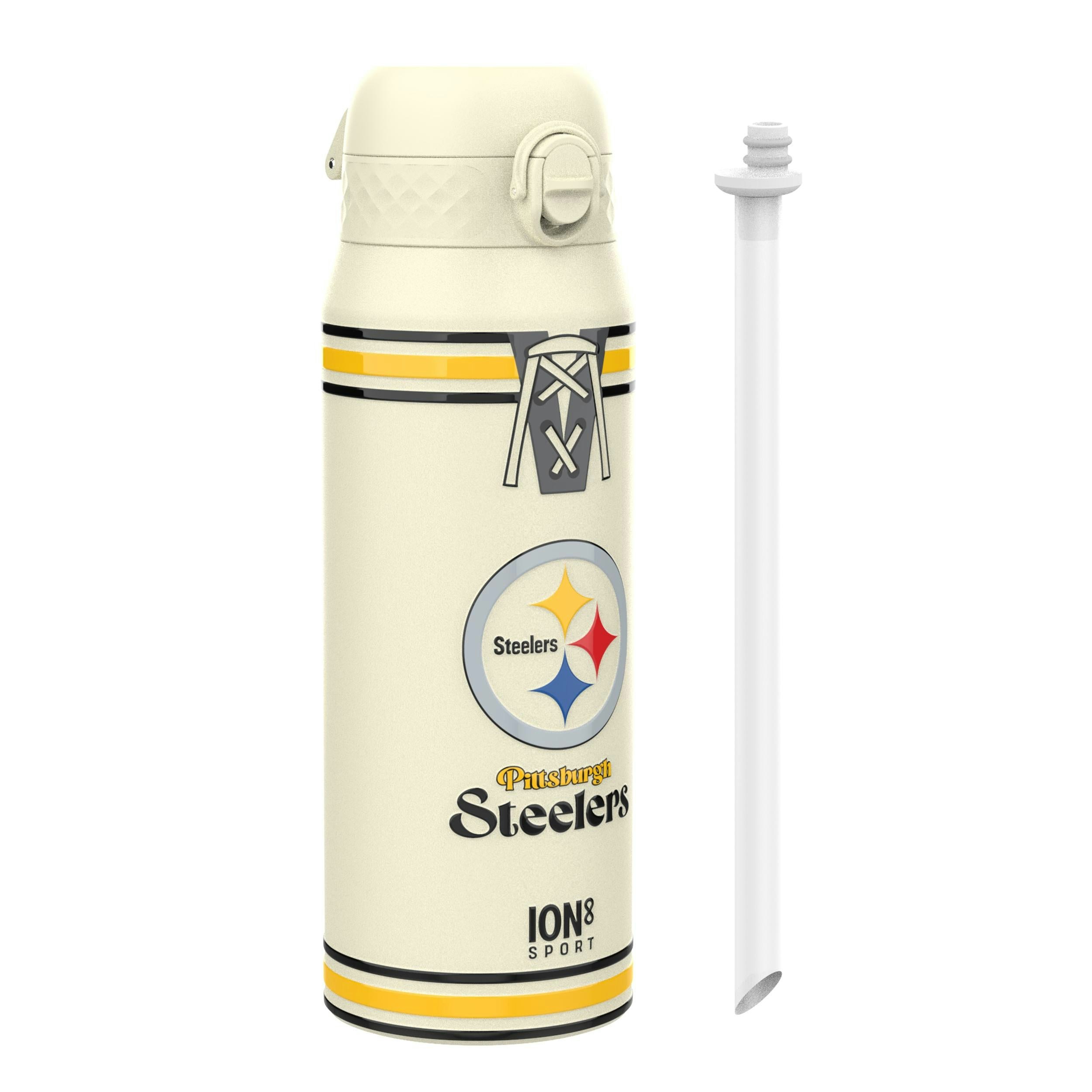 Rackhams Nfl X Ion8 Insulated Steel Water Bottle, Nfl Steelers, 750Ml (24Oz)