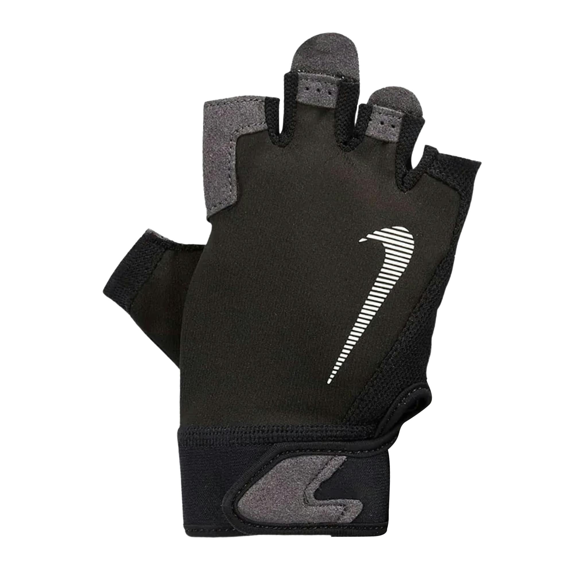 Nike Men's Black/White/Grey Ultimate Heavyweight Fitness Fingerless Gloves - S