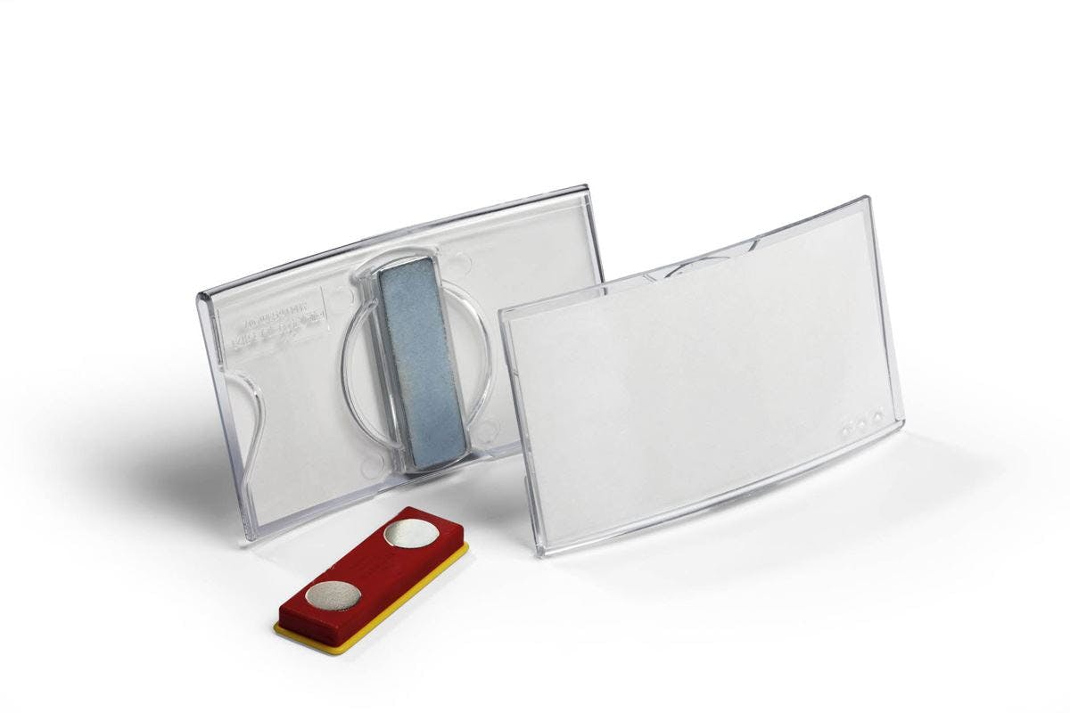 Durable Convex Magnetic Name Tag Badge Holders + Inserts | 25 Pack | 40 X 75Mm